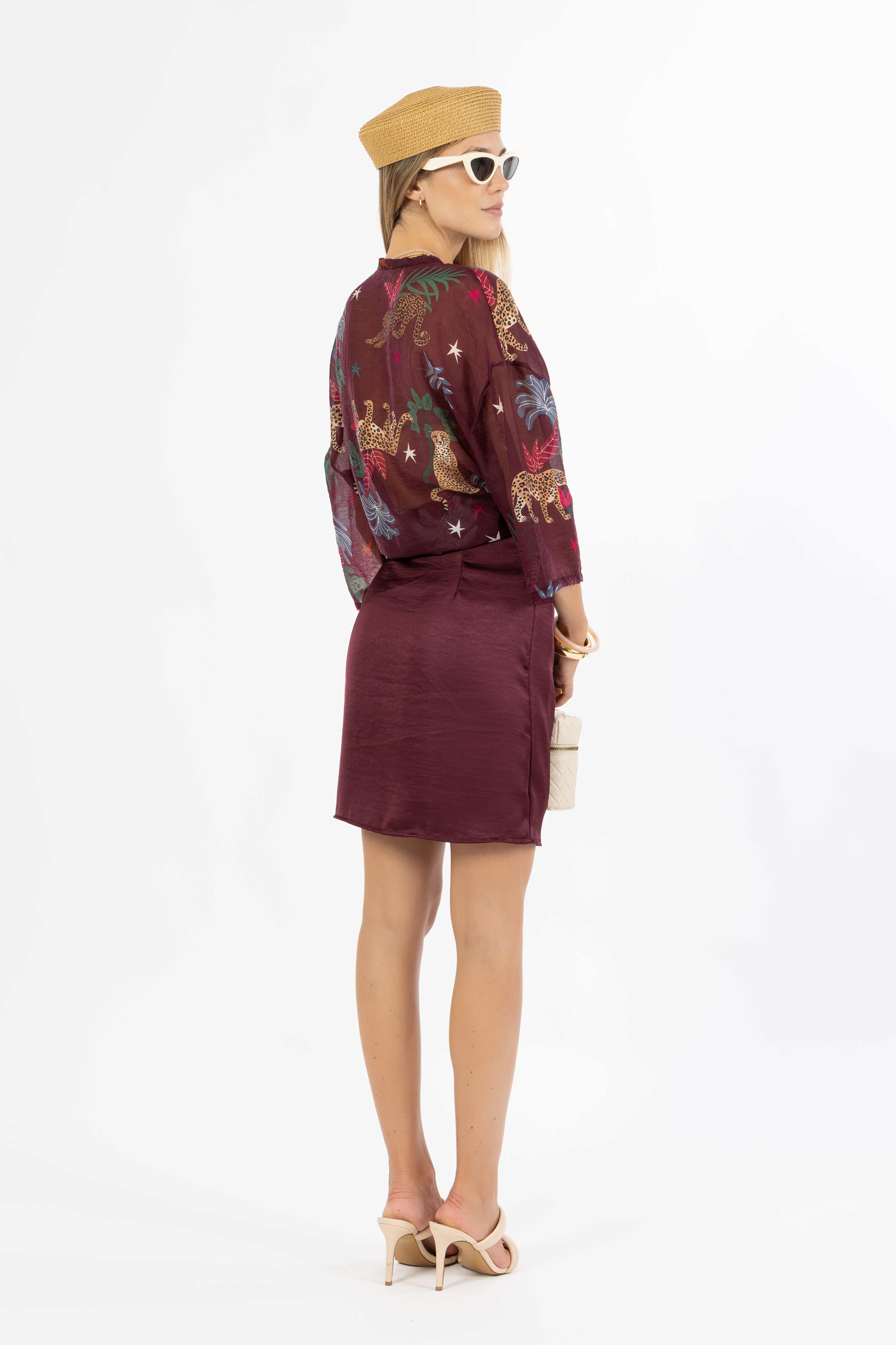 Camicia safari bordeaux