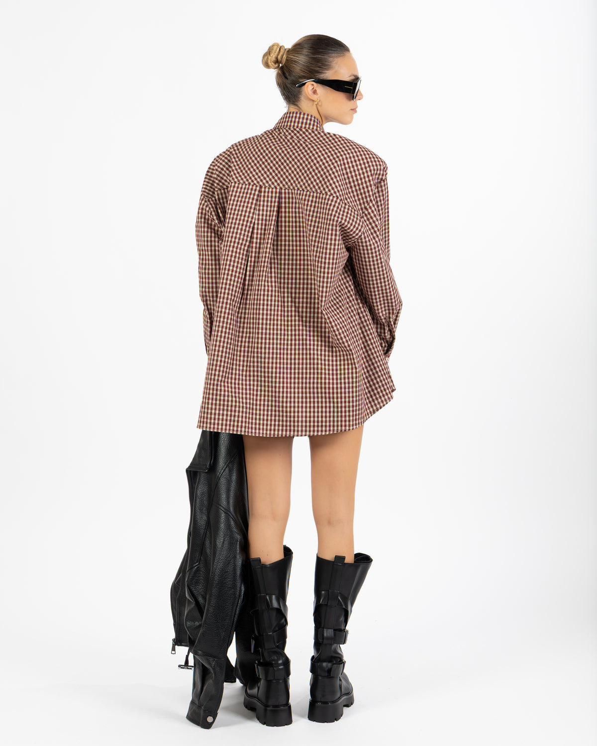Camicia over tartan bordeaux