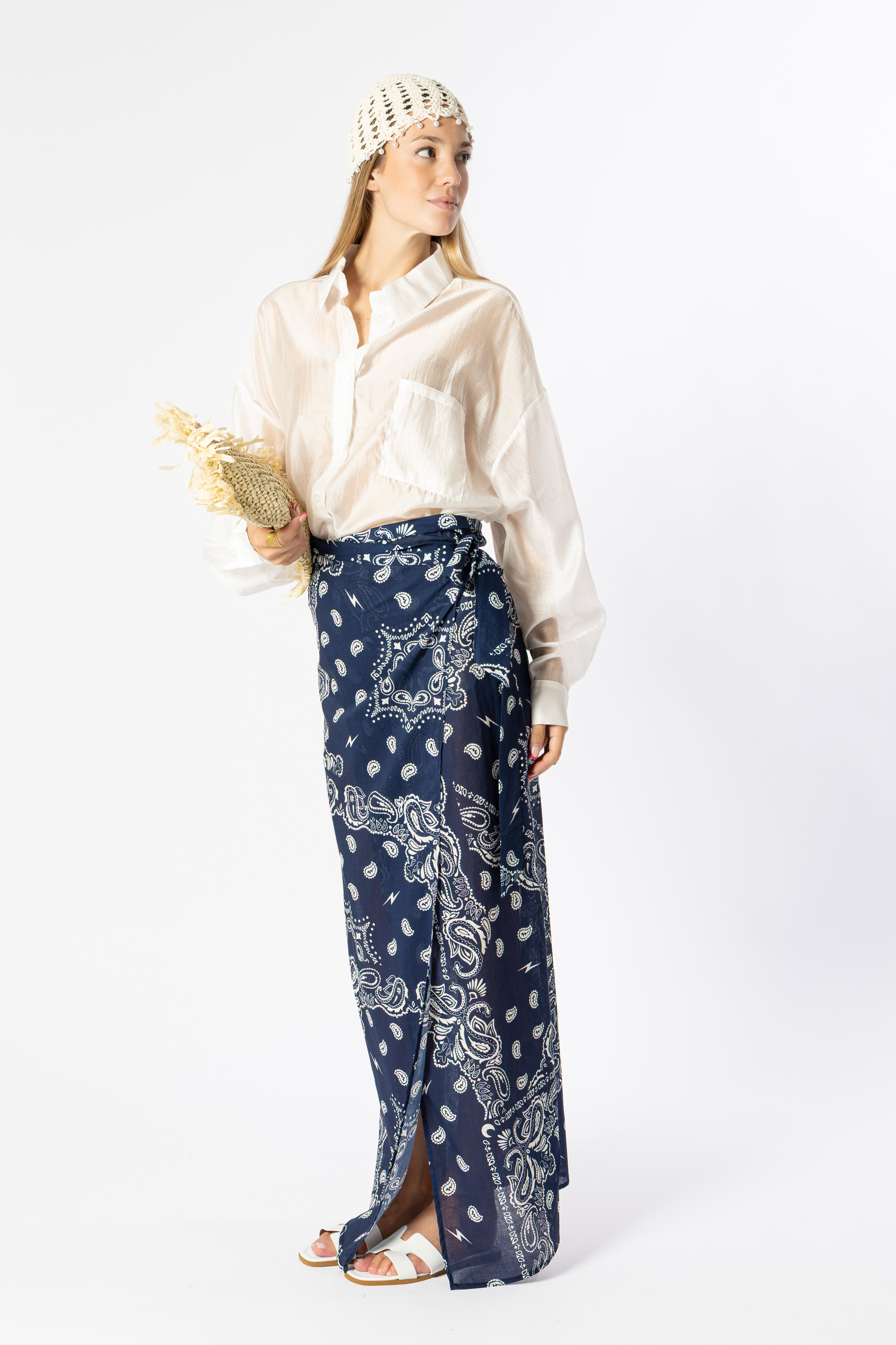 Pareo bandana blu