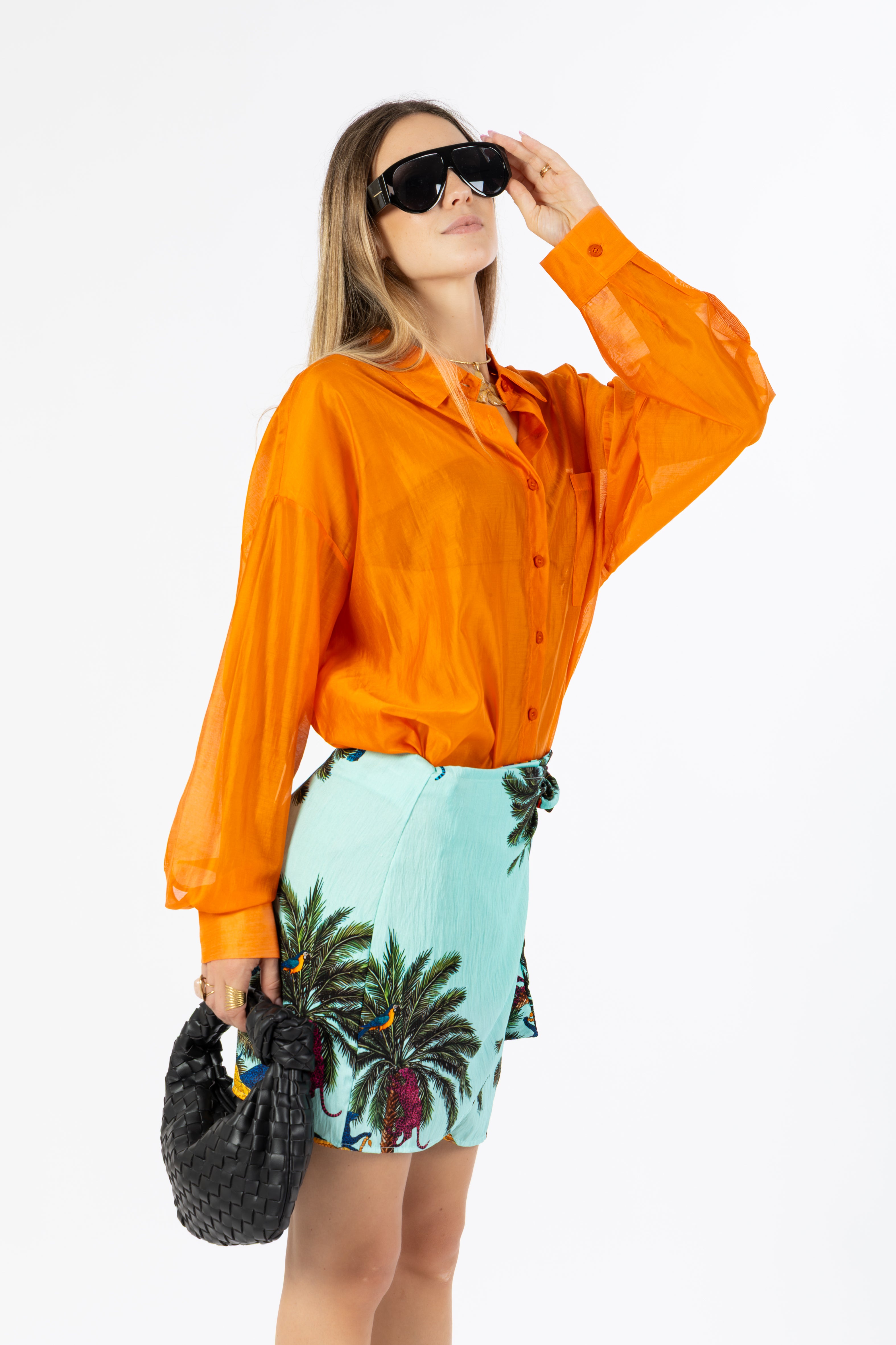 Camicia mussola arancione