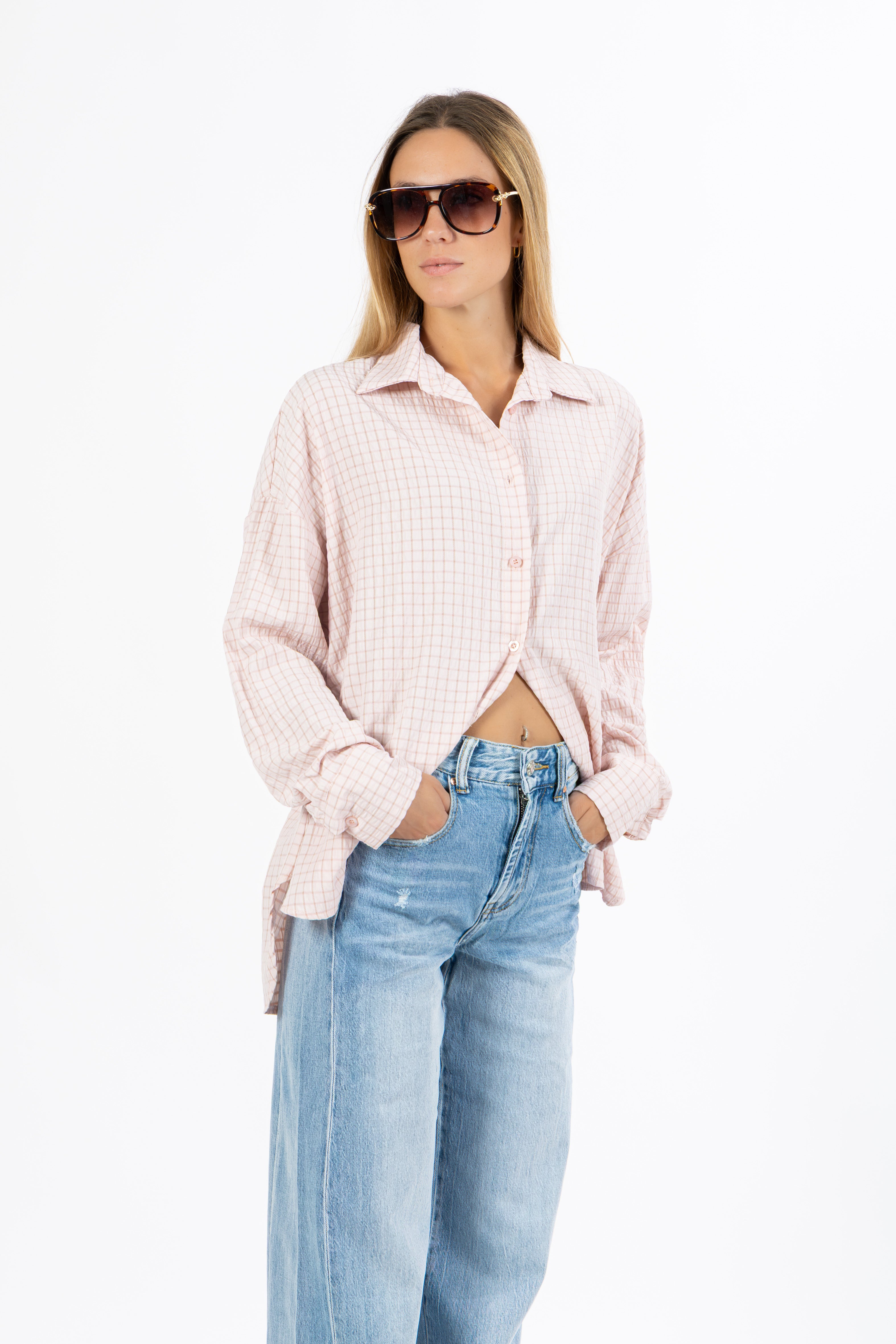 Camicia quadri rosa
