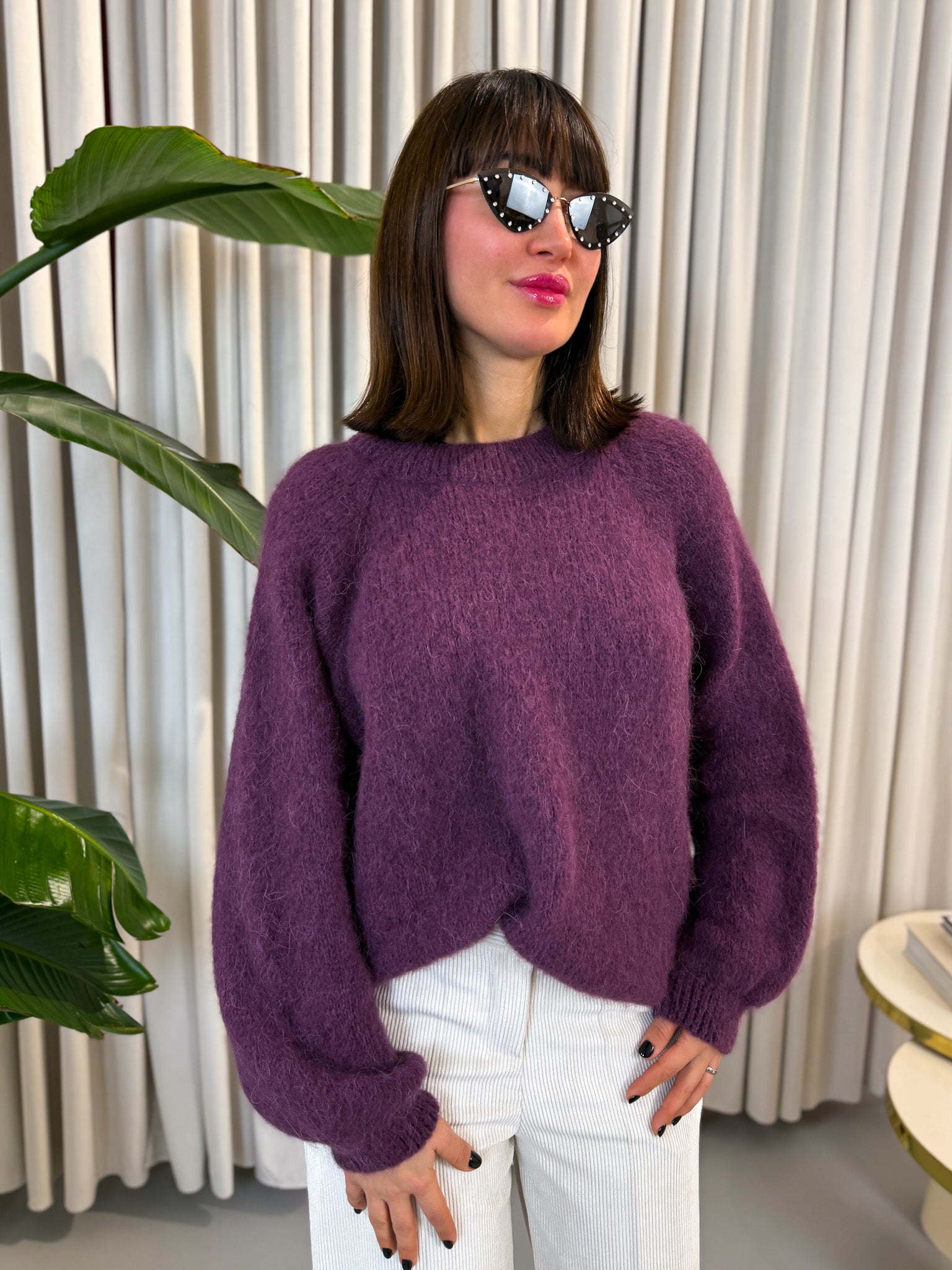 Maglione alpaca viola
