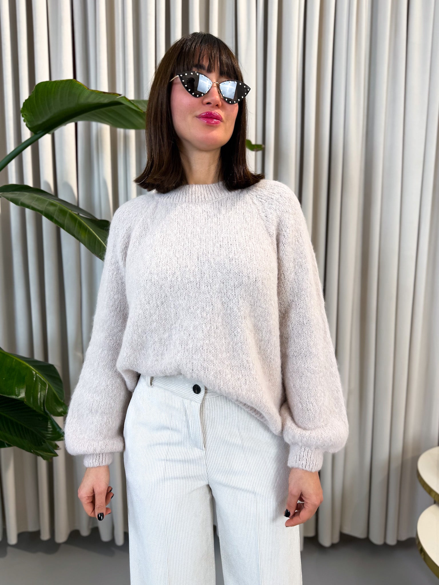 Maglione alpaca panna