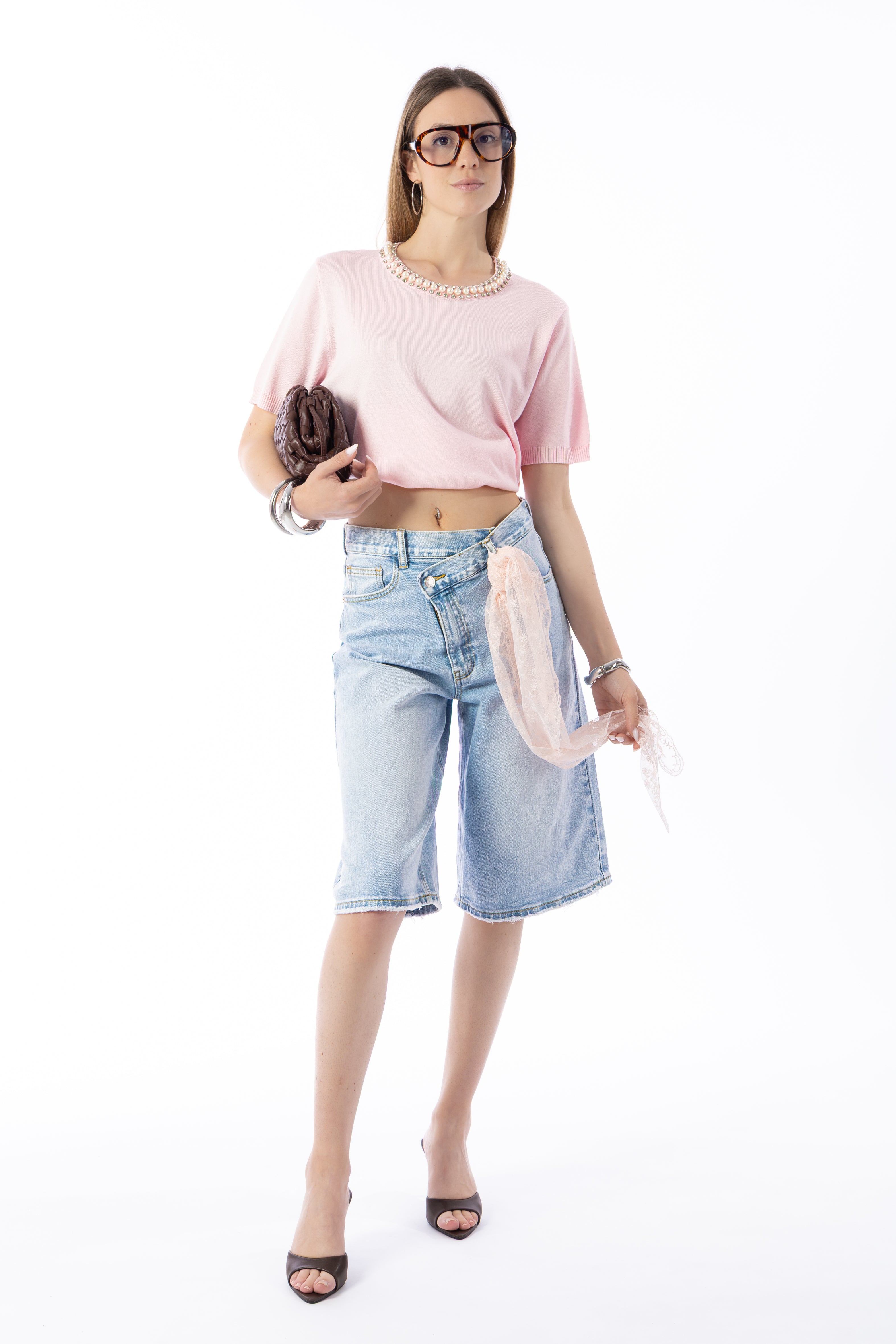 Bermuda criss cross denim
