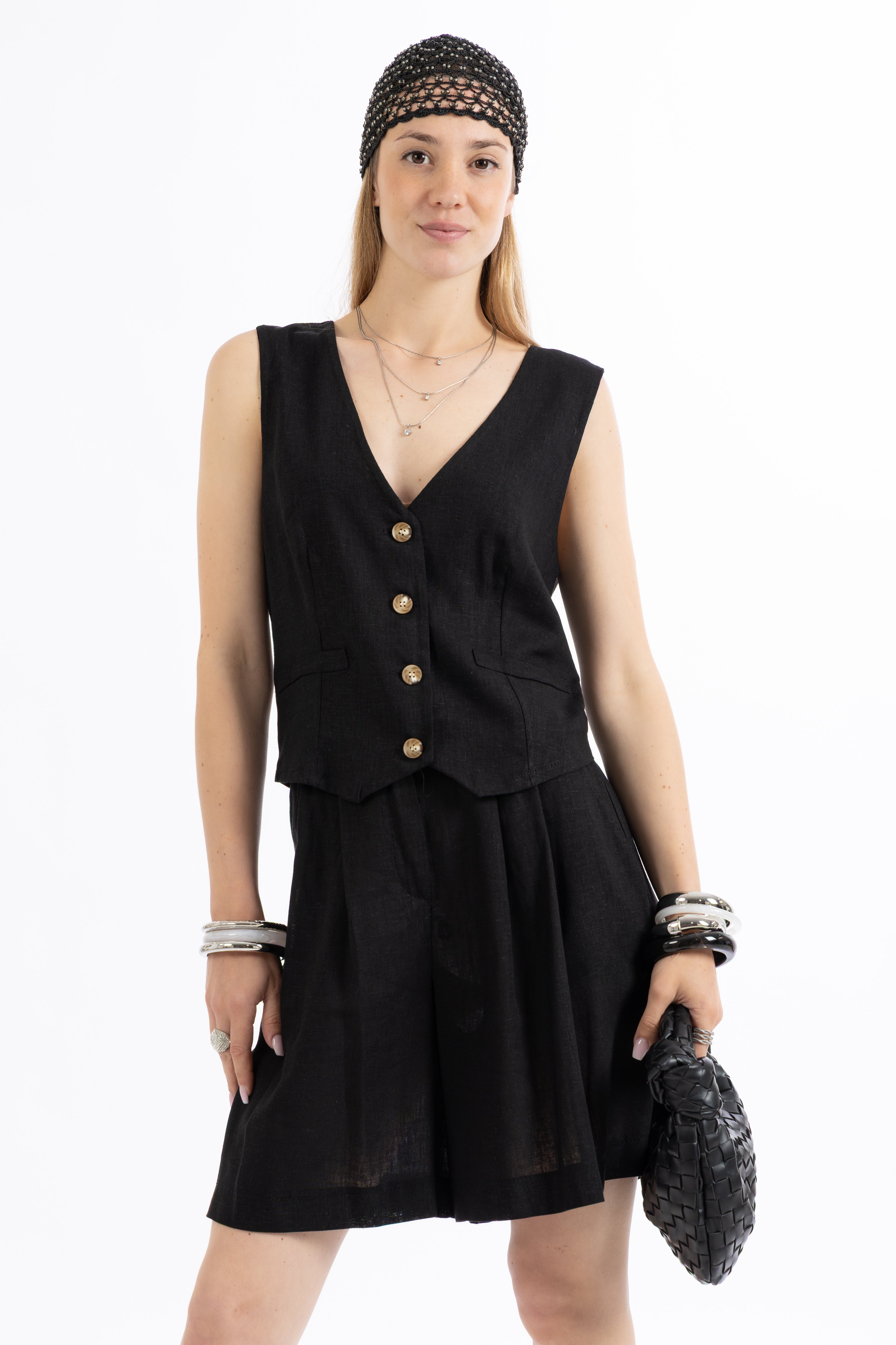 Coordinato bermuda nero