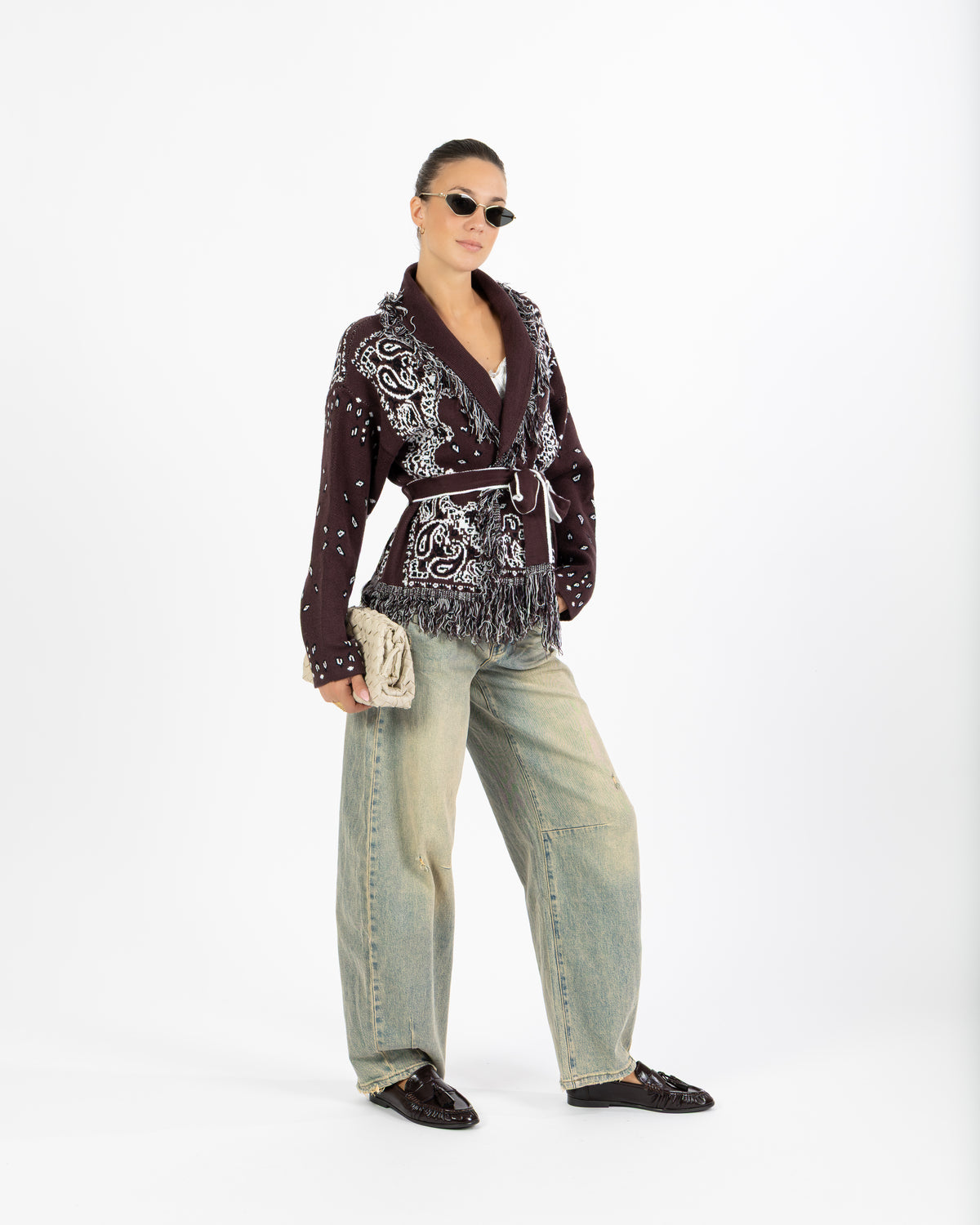 Cardigan bandana corto cioccolato