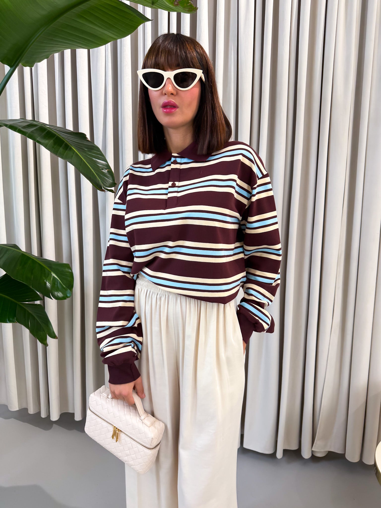 Polo bordeaux a righe