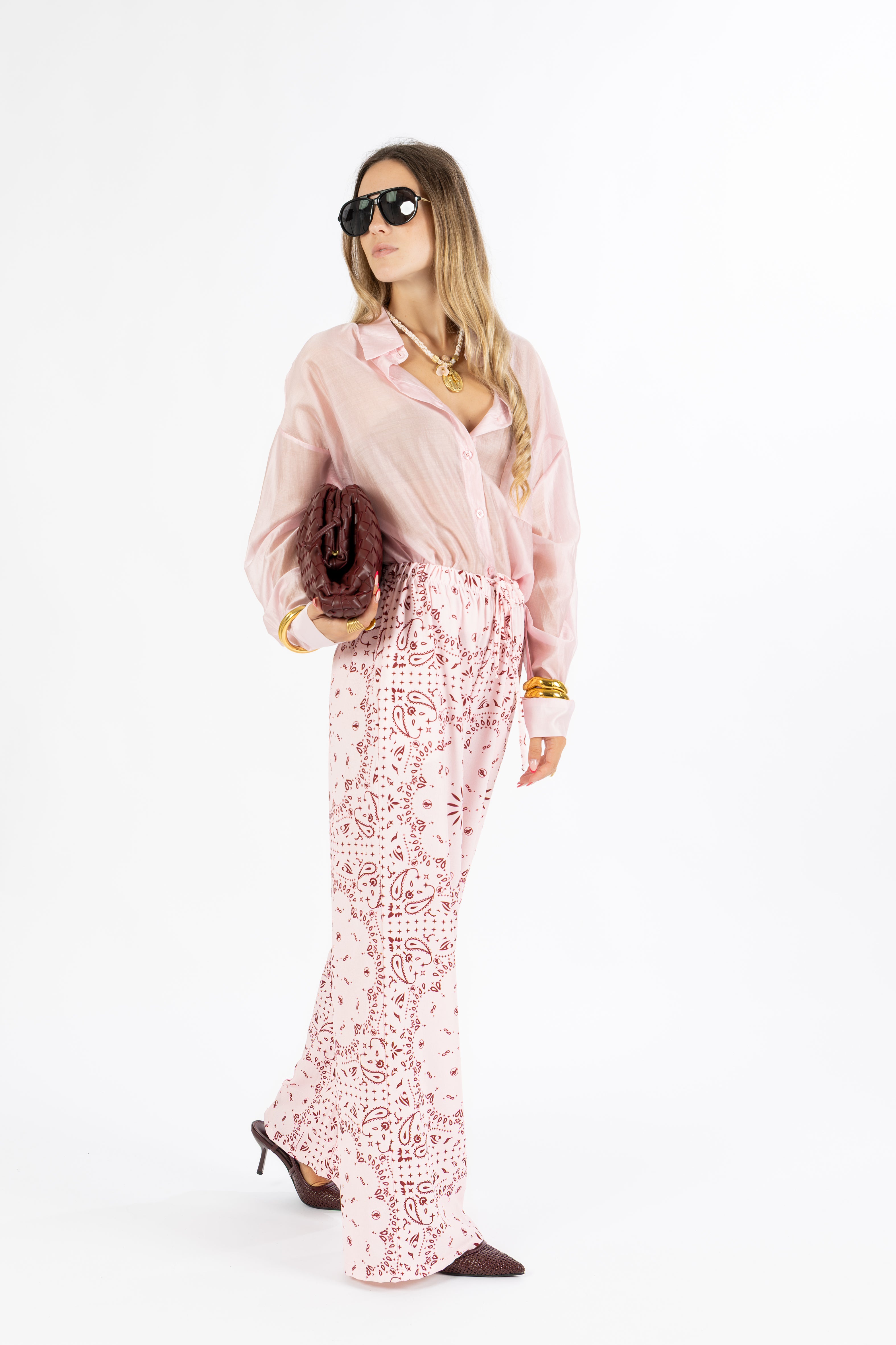 Pantalone bandana rosa