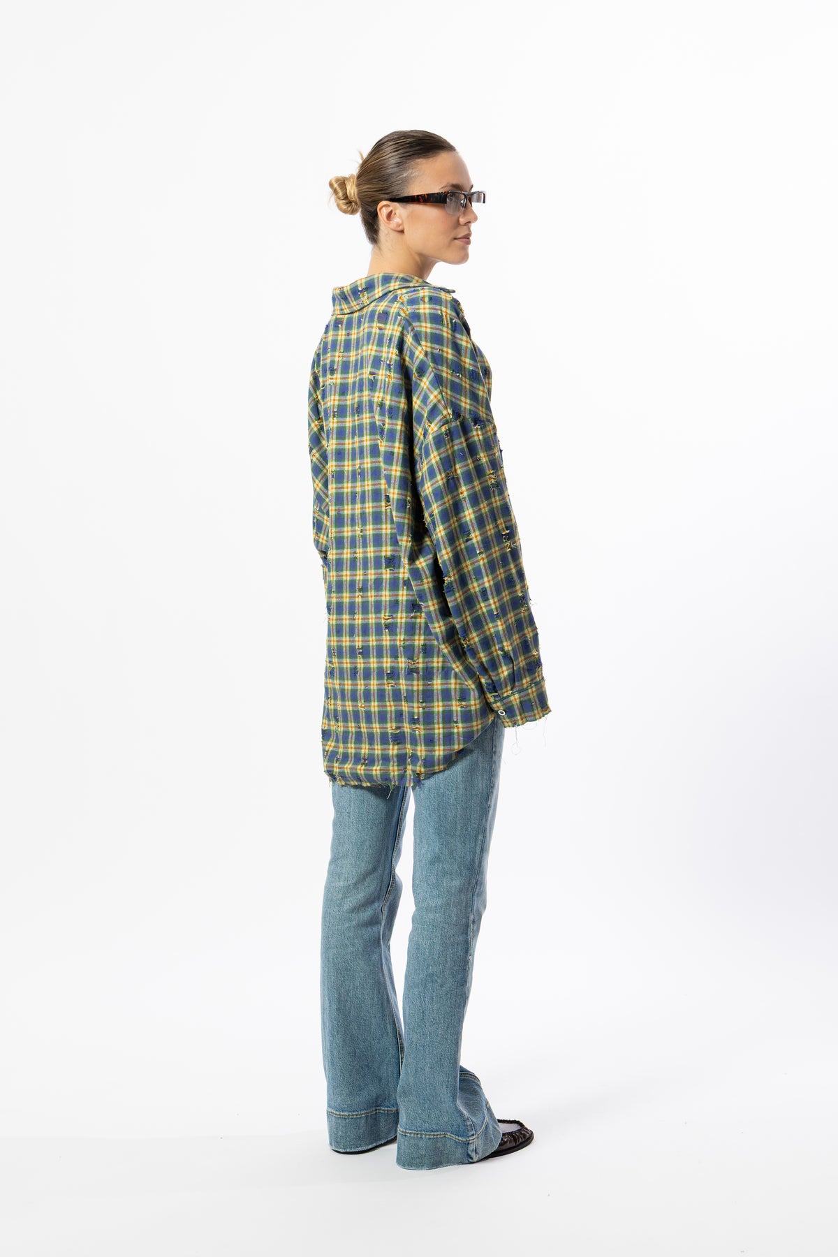 Camicia tartan azzurra
