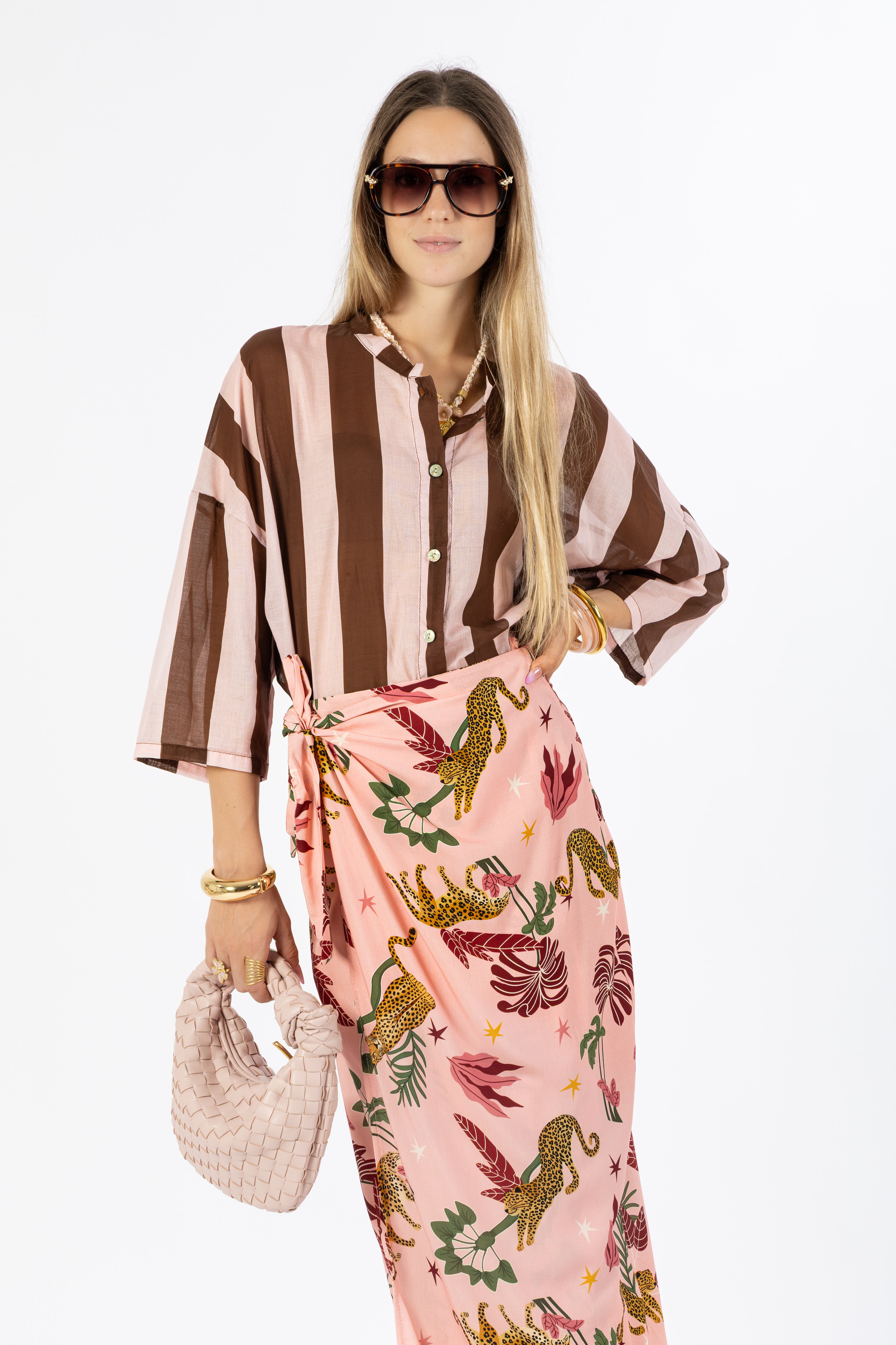 Camicia righe marrone