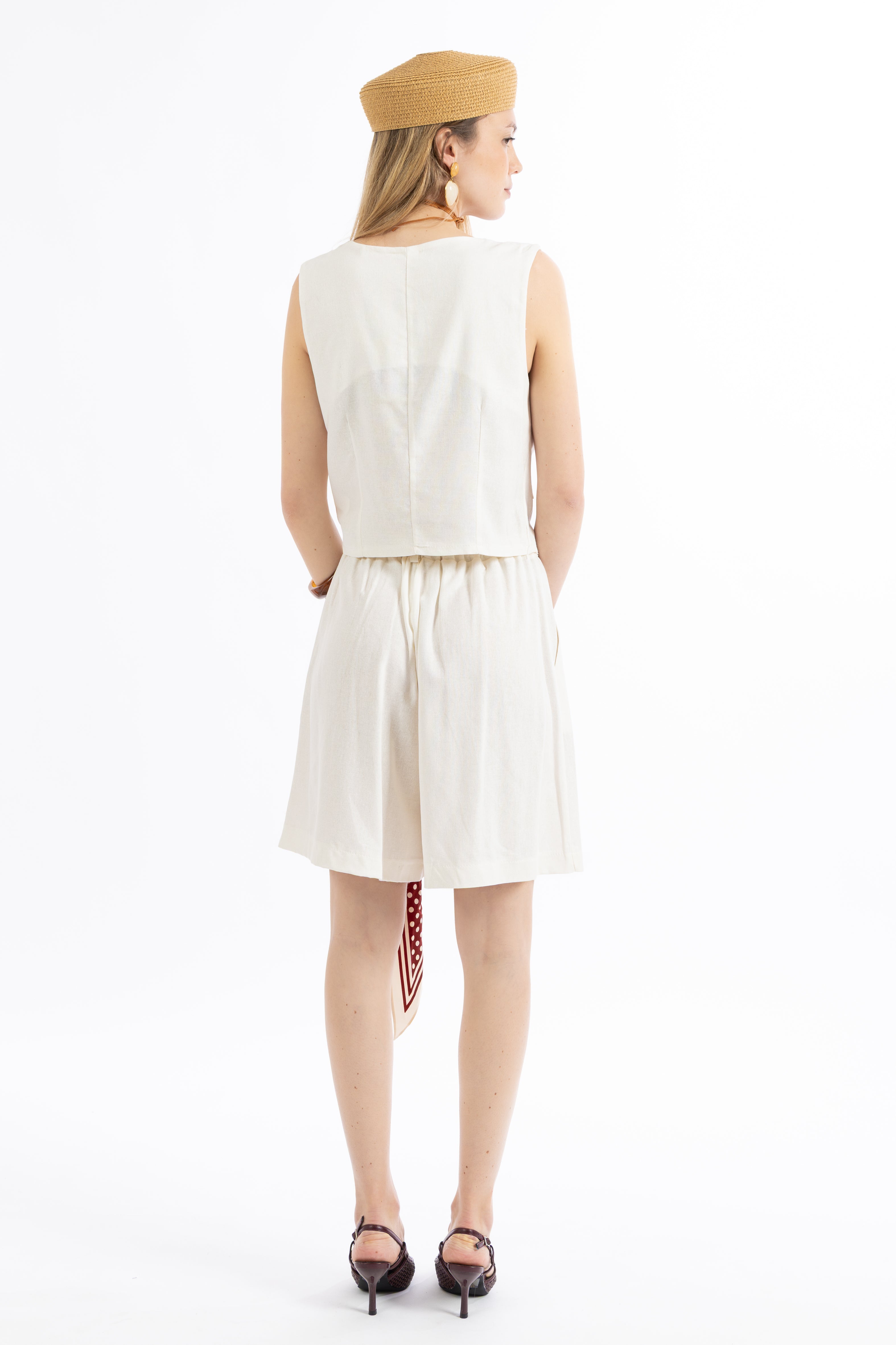 Coordinato bermuda panna