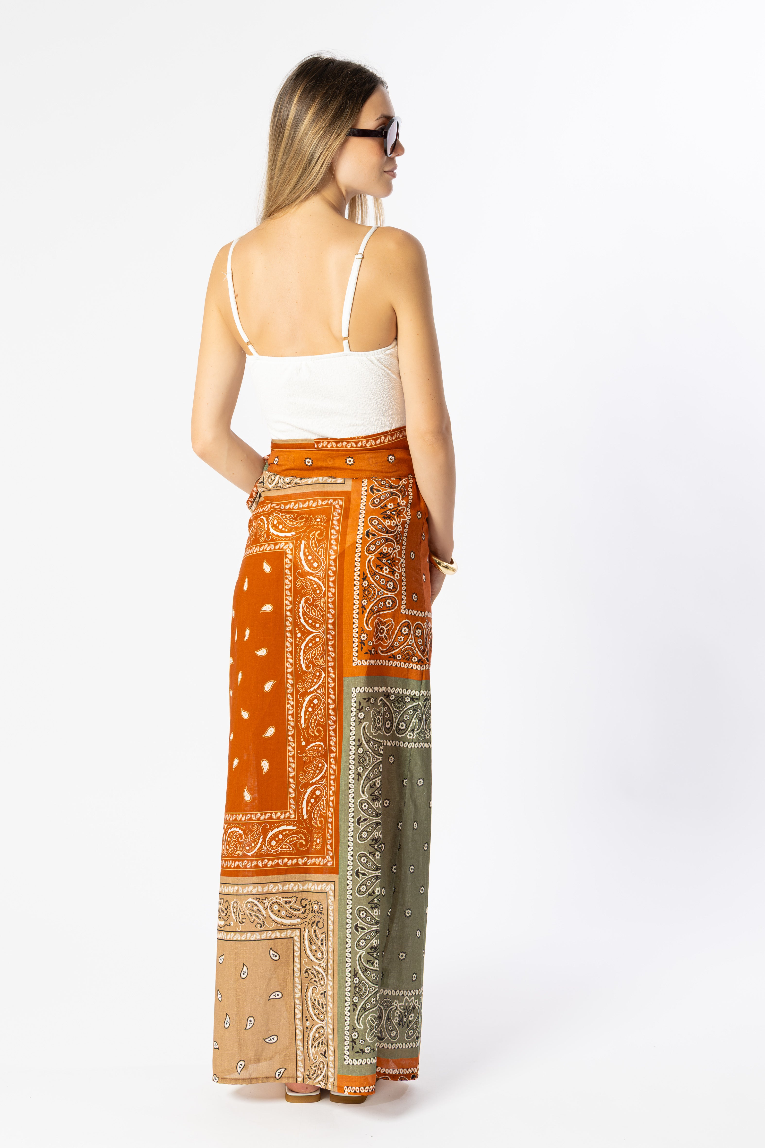 Pareo bandana arancione/verde