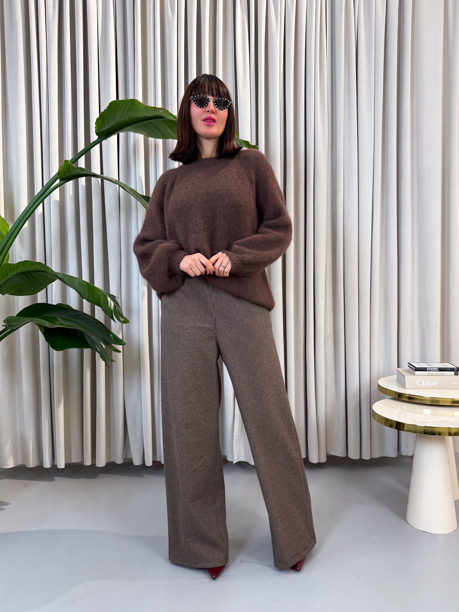 Maglione alpaca marrone