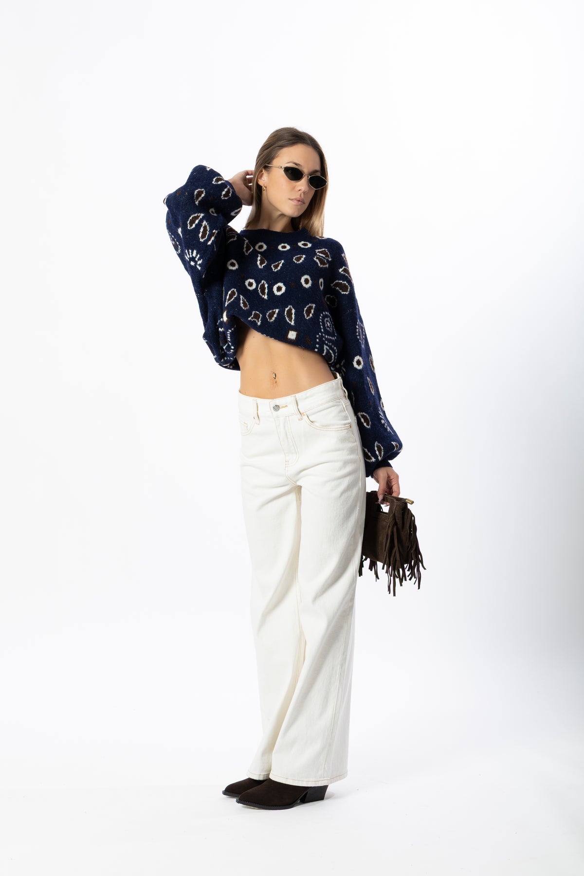 Pullover bandana blu