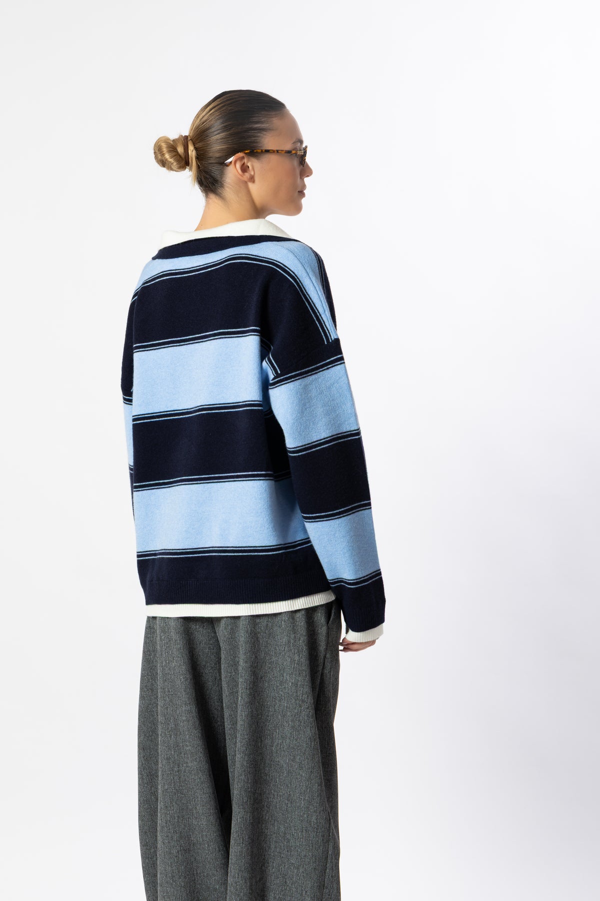 Pullover polo azzurro