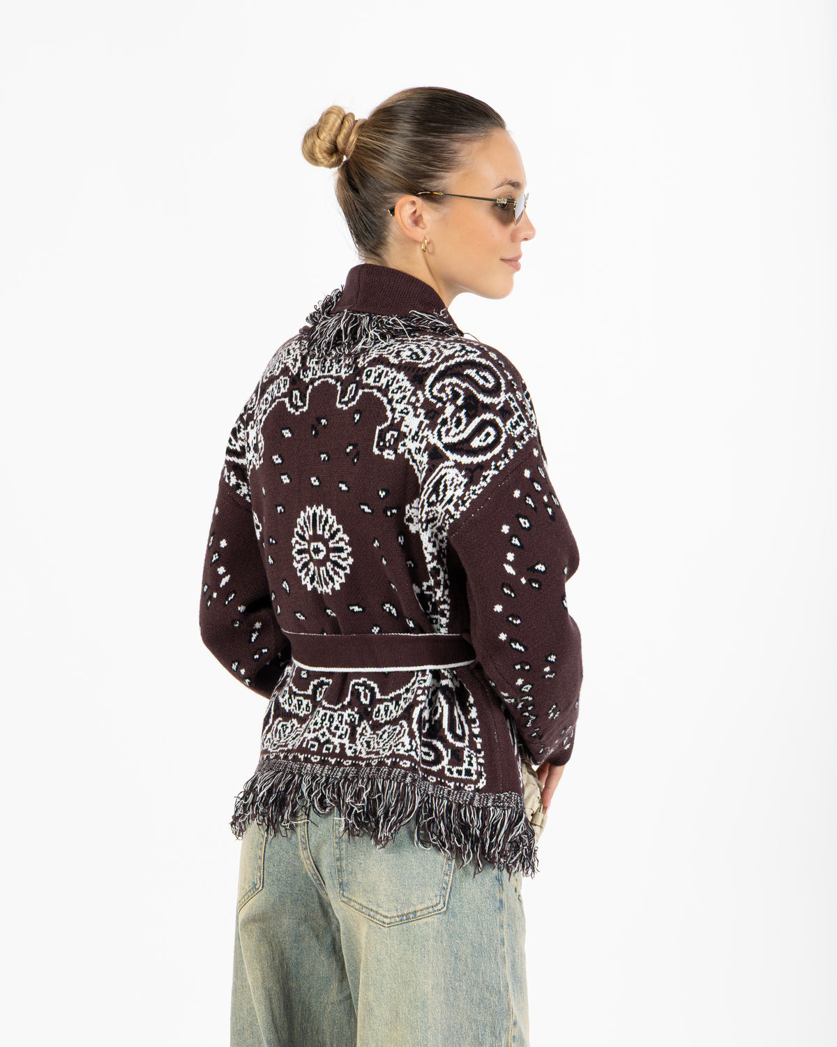 Cardigan bandana corto cioccolato