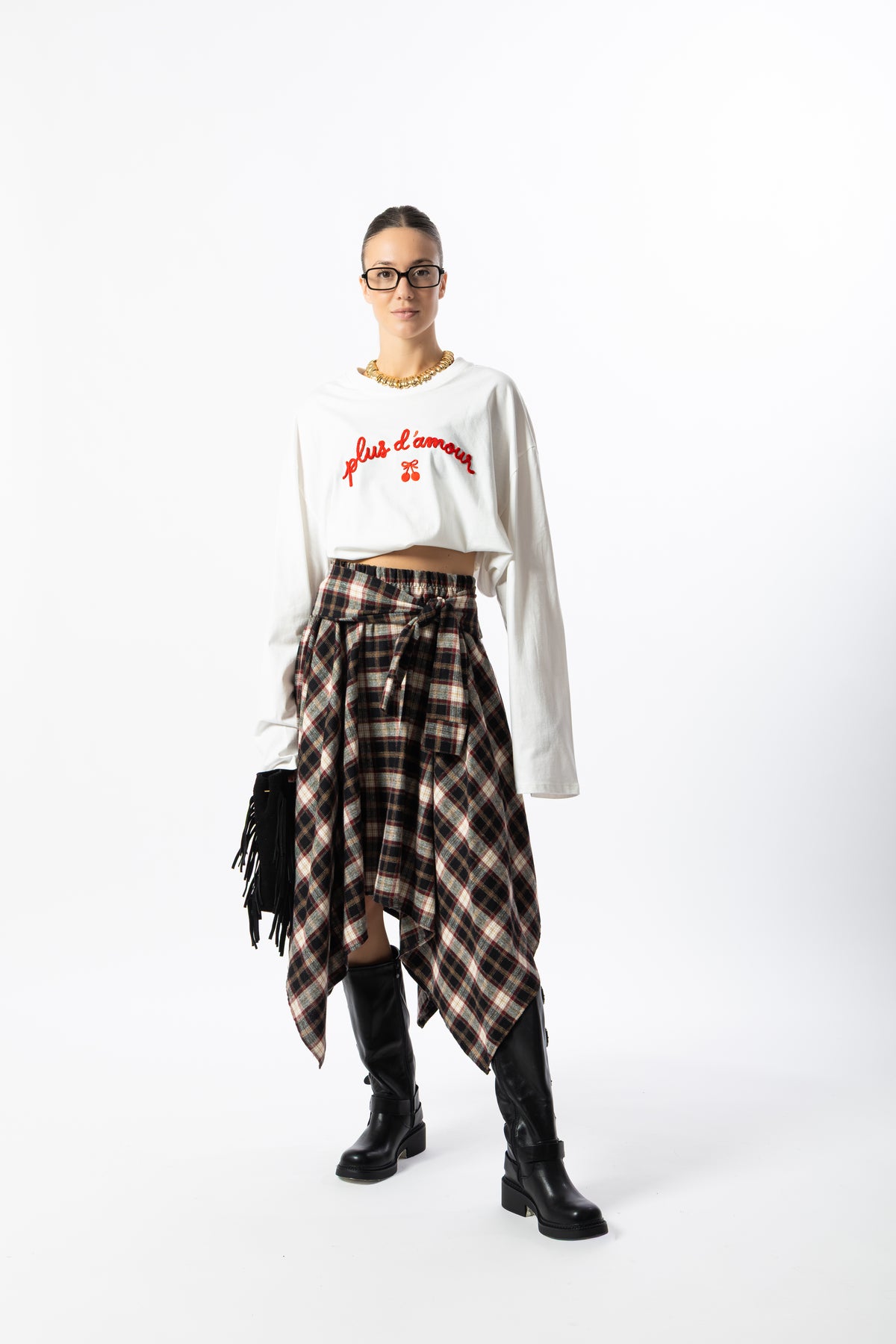 Gonna midi tartan