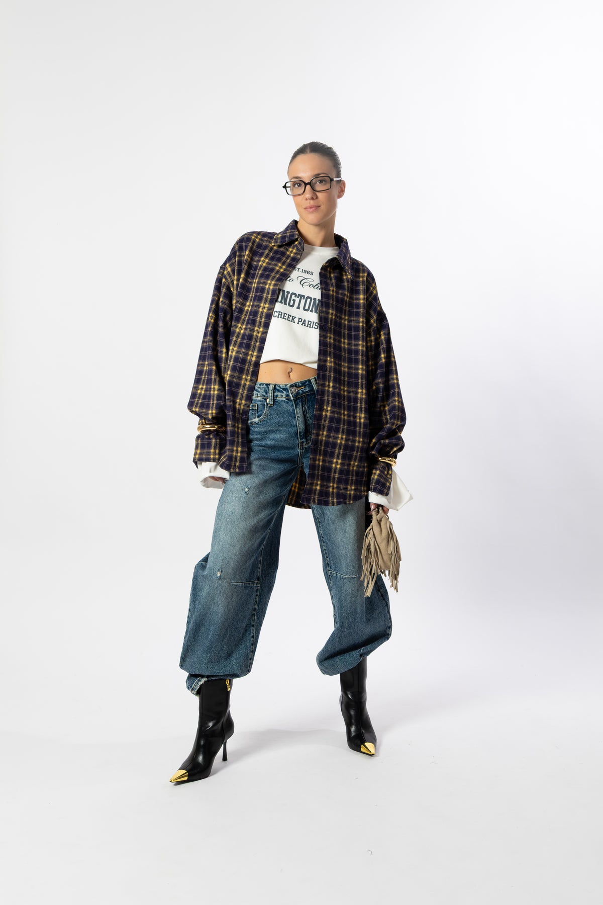 Camicia tartan blu