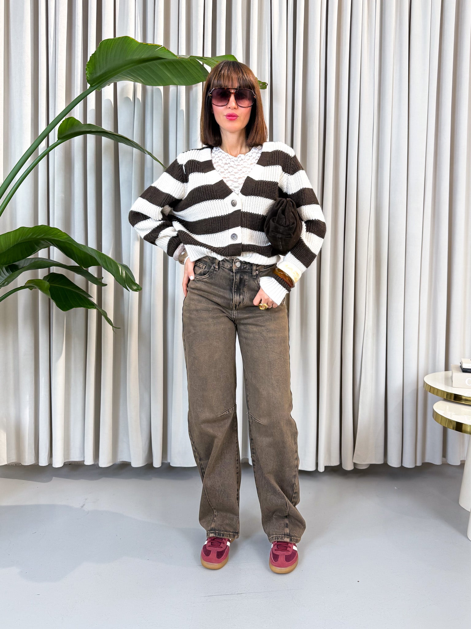 Jeans barrel caramel