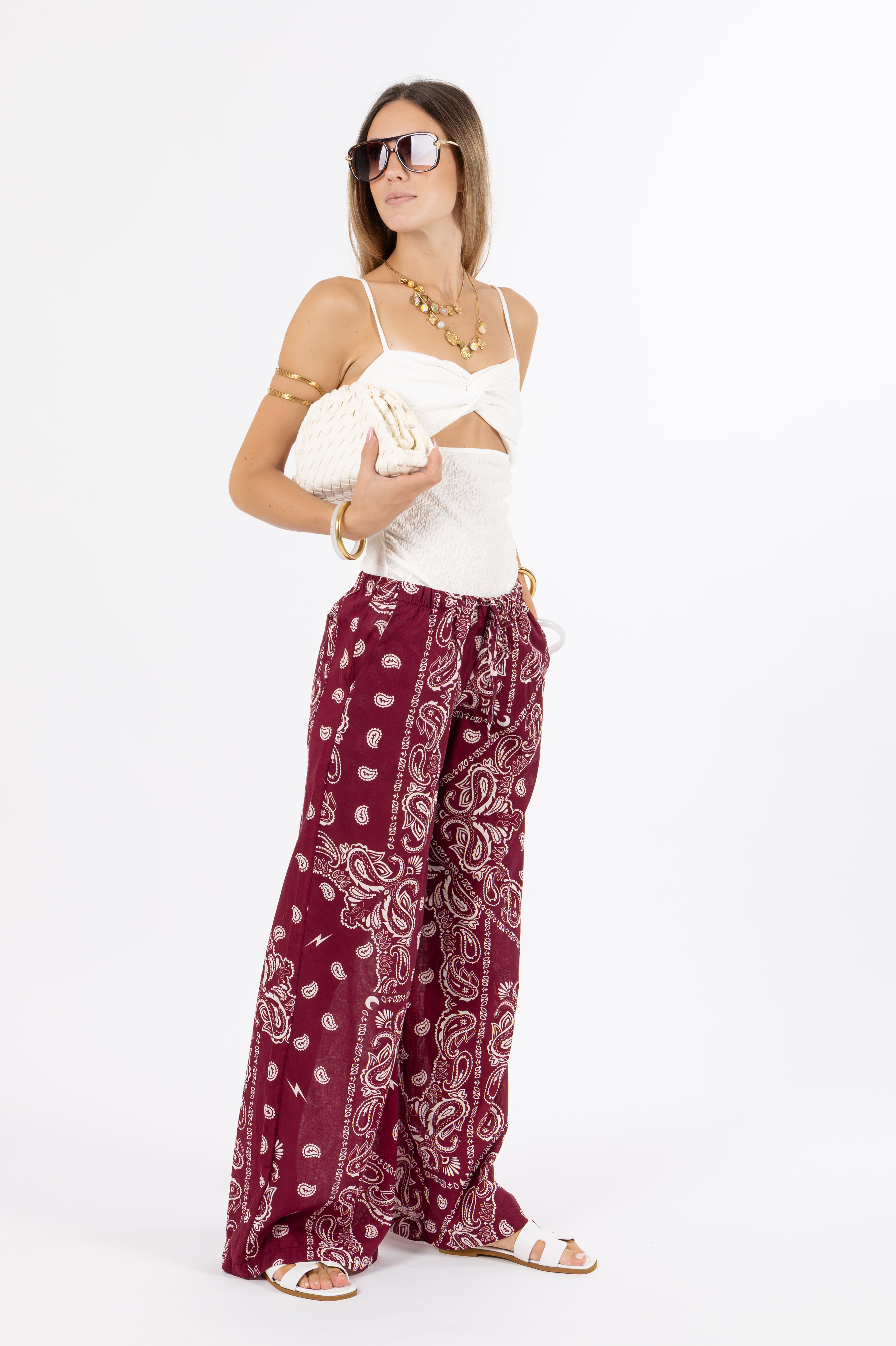 Pantalone bandana bordeaux