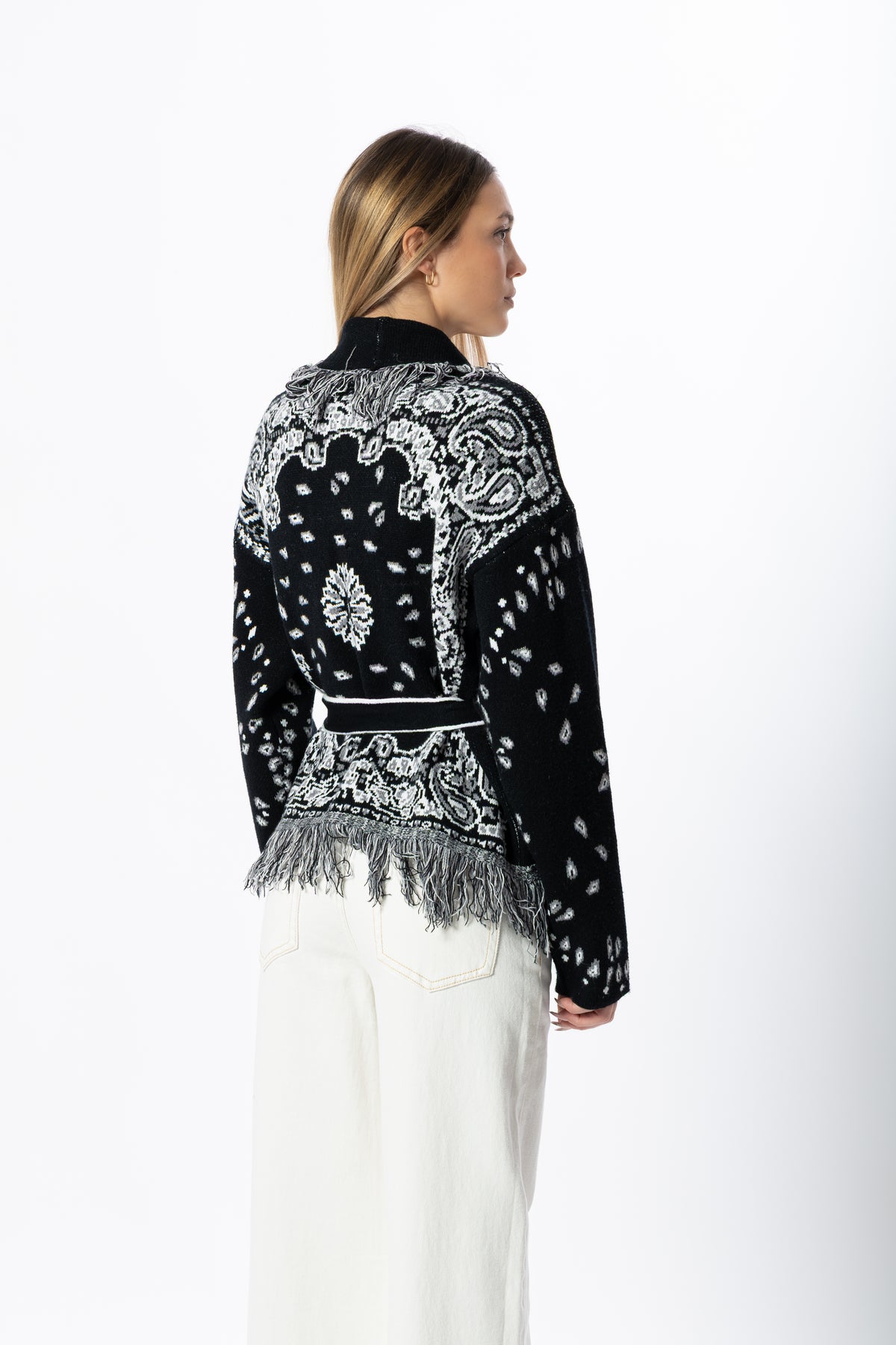 Cardigan bandana corto nero
