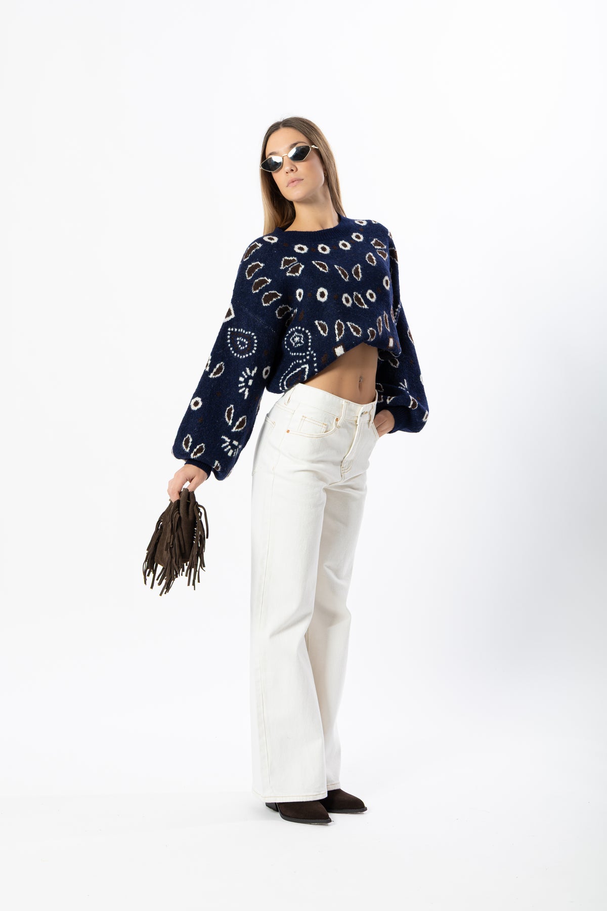 Pullover bandana blu
