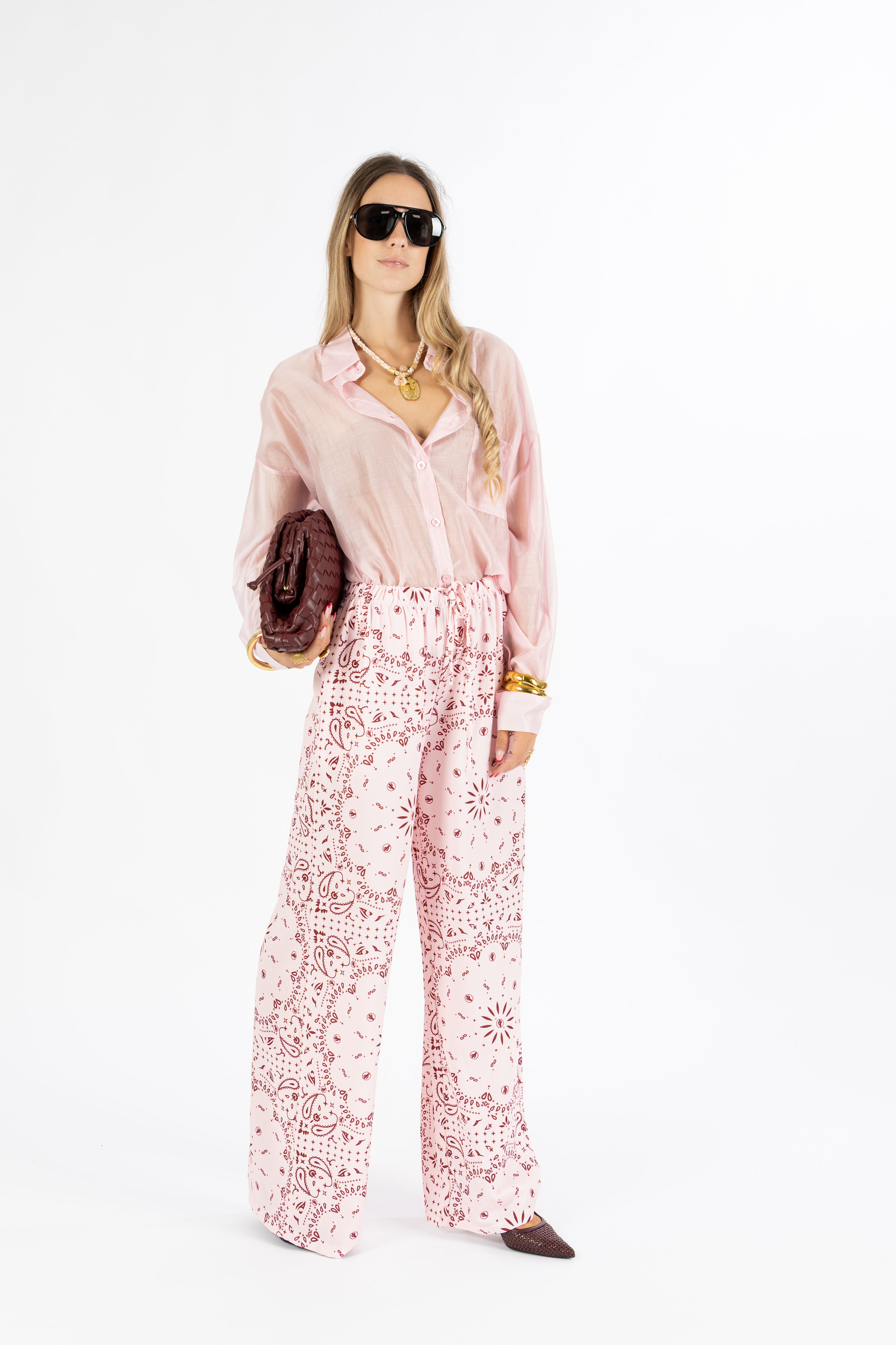 Camicia mussola rosa