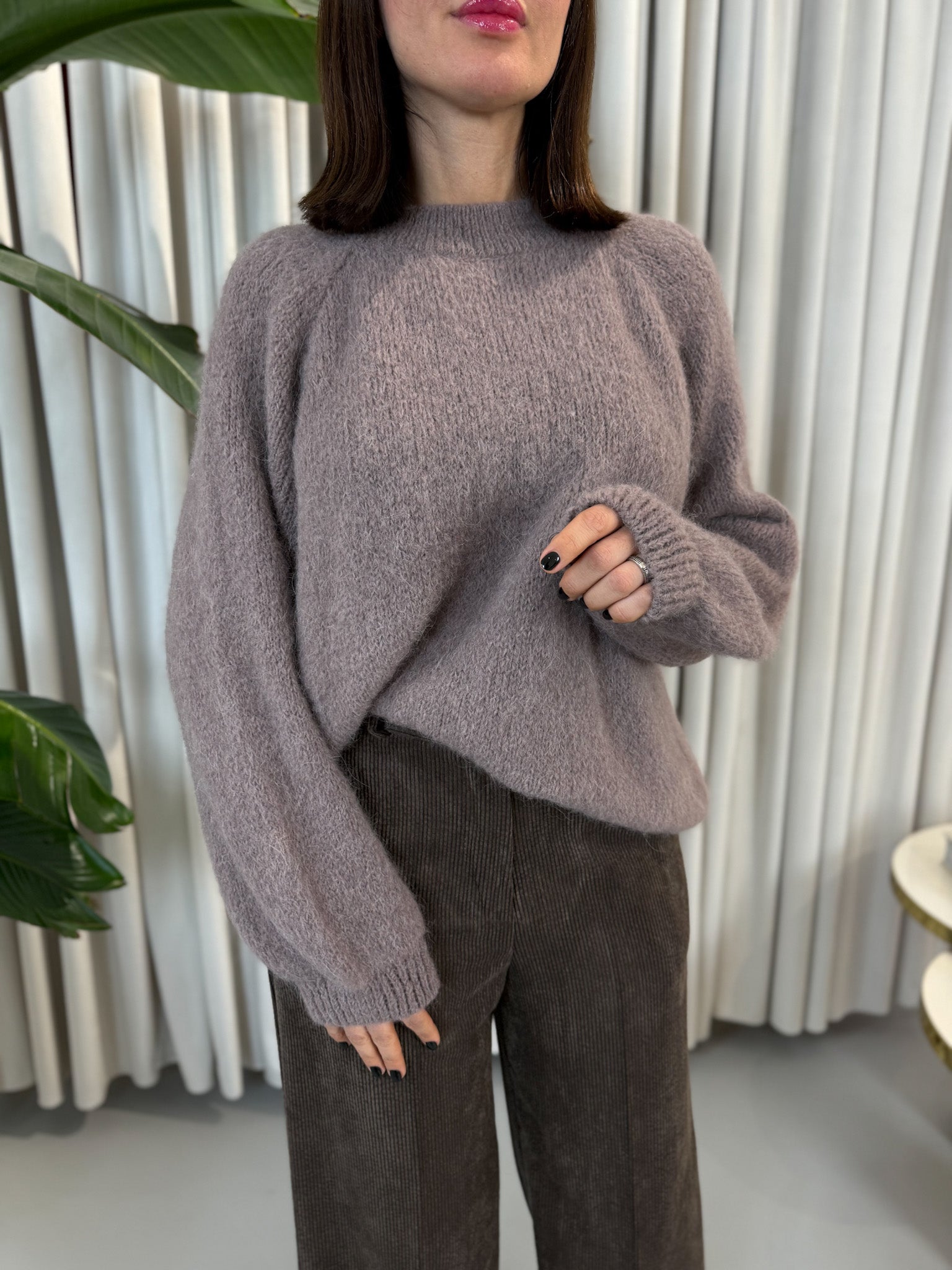 Maglione alpaca taupe