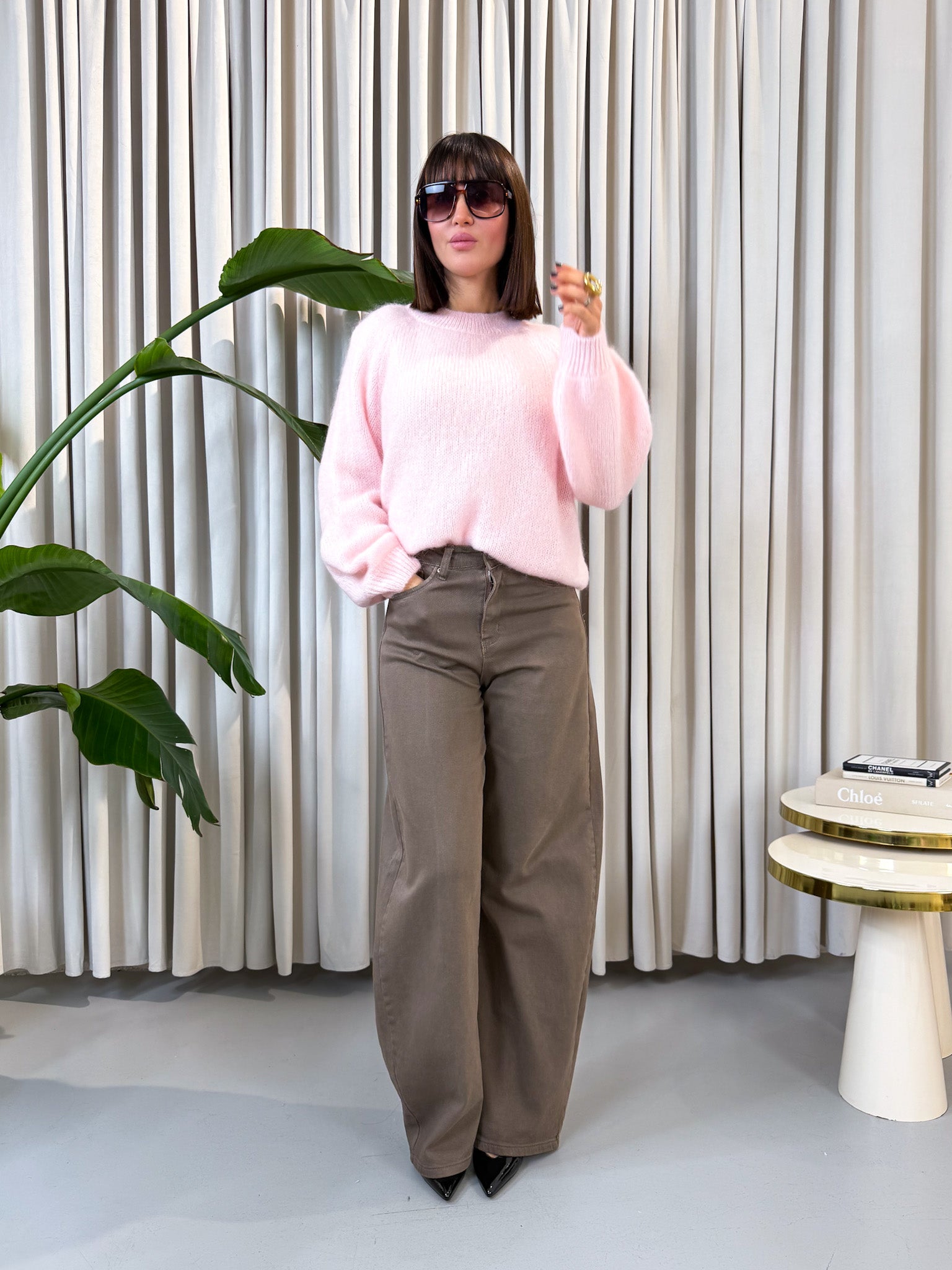 Maglione mohair rosa