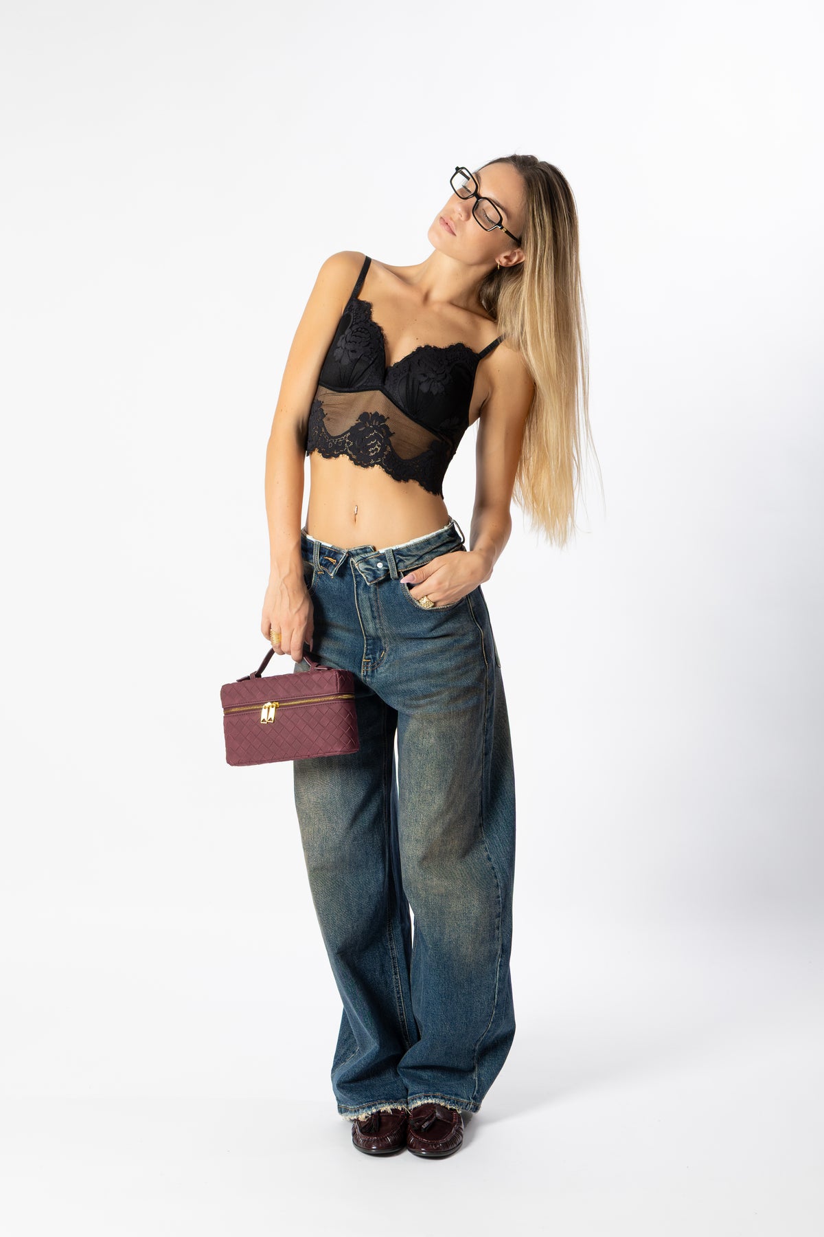 Jeans cintura risvolto