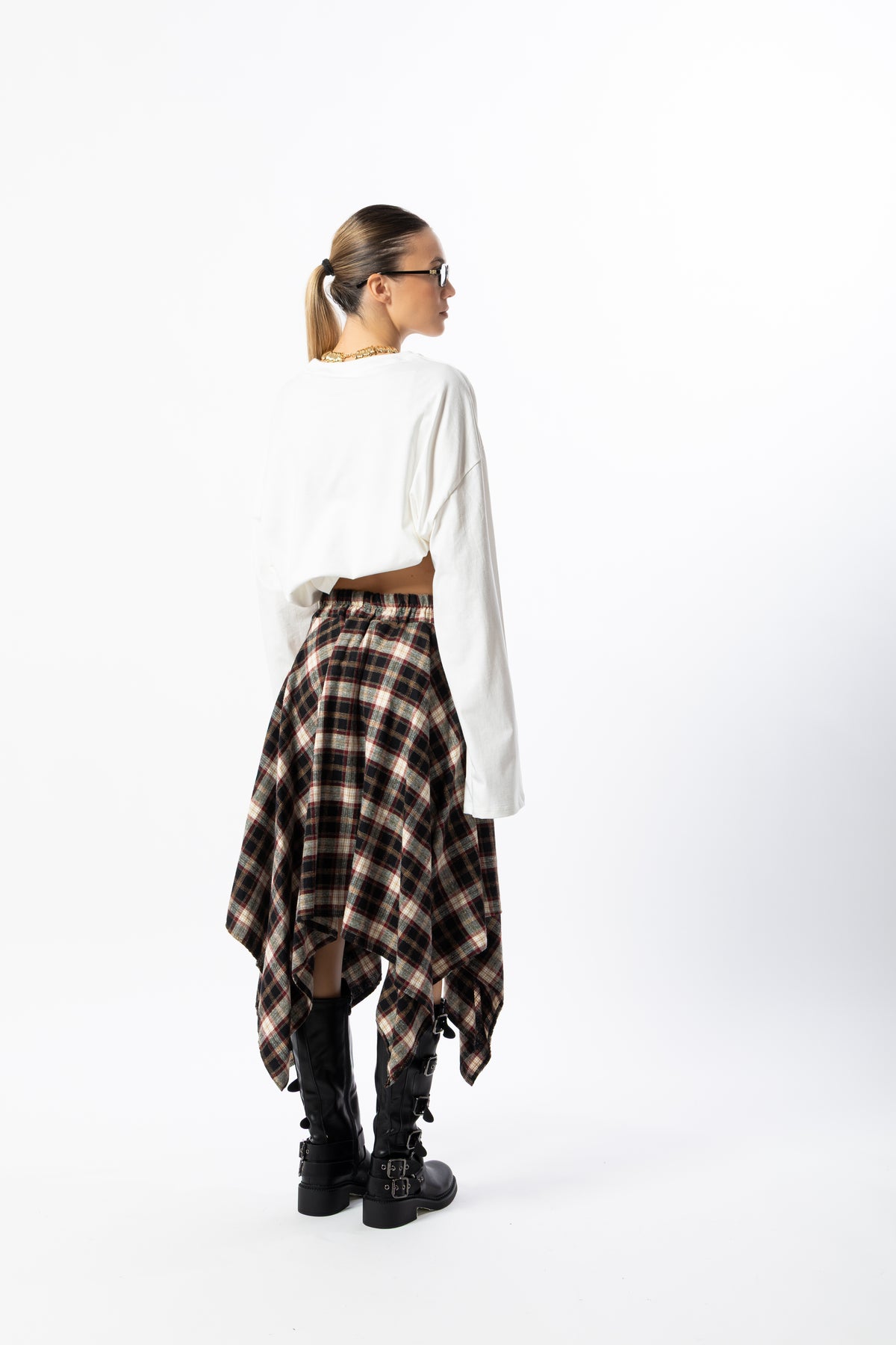 Gonna midi tartan