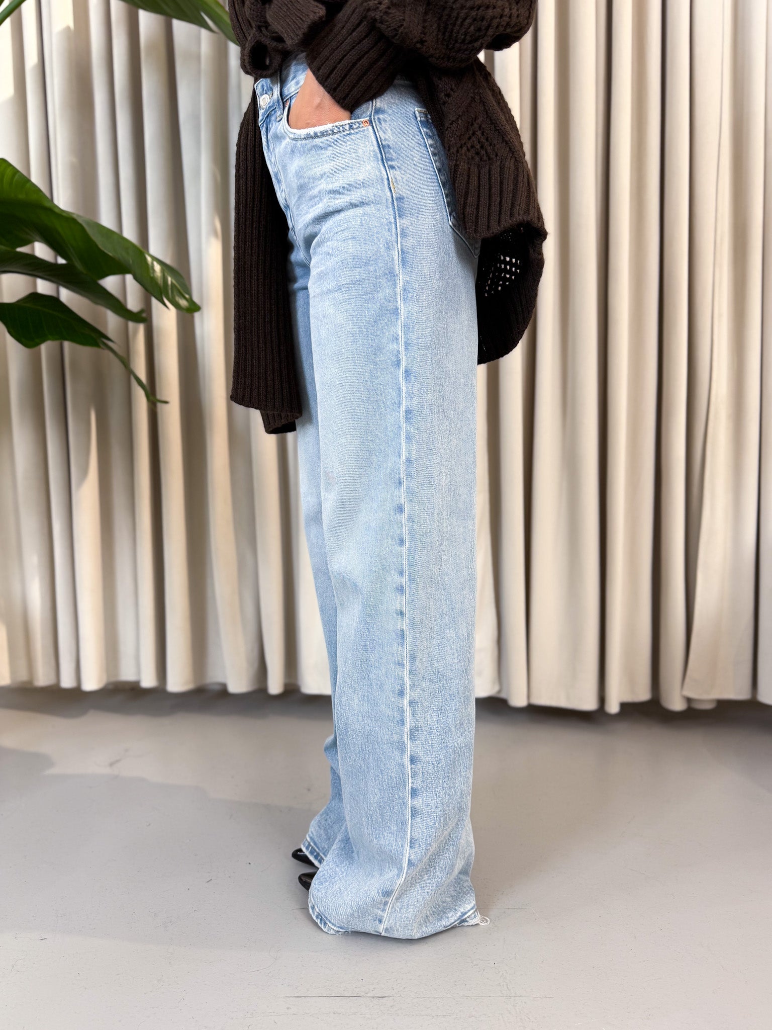 Jeans wide leg chiaro