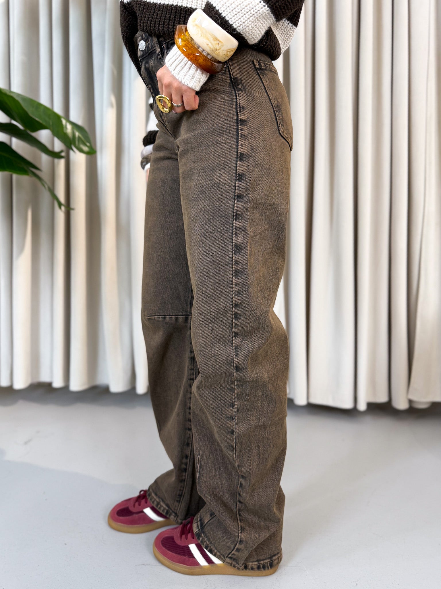 Jeans barrel caramel