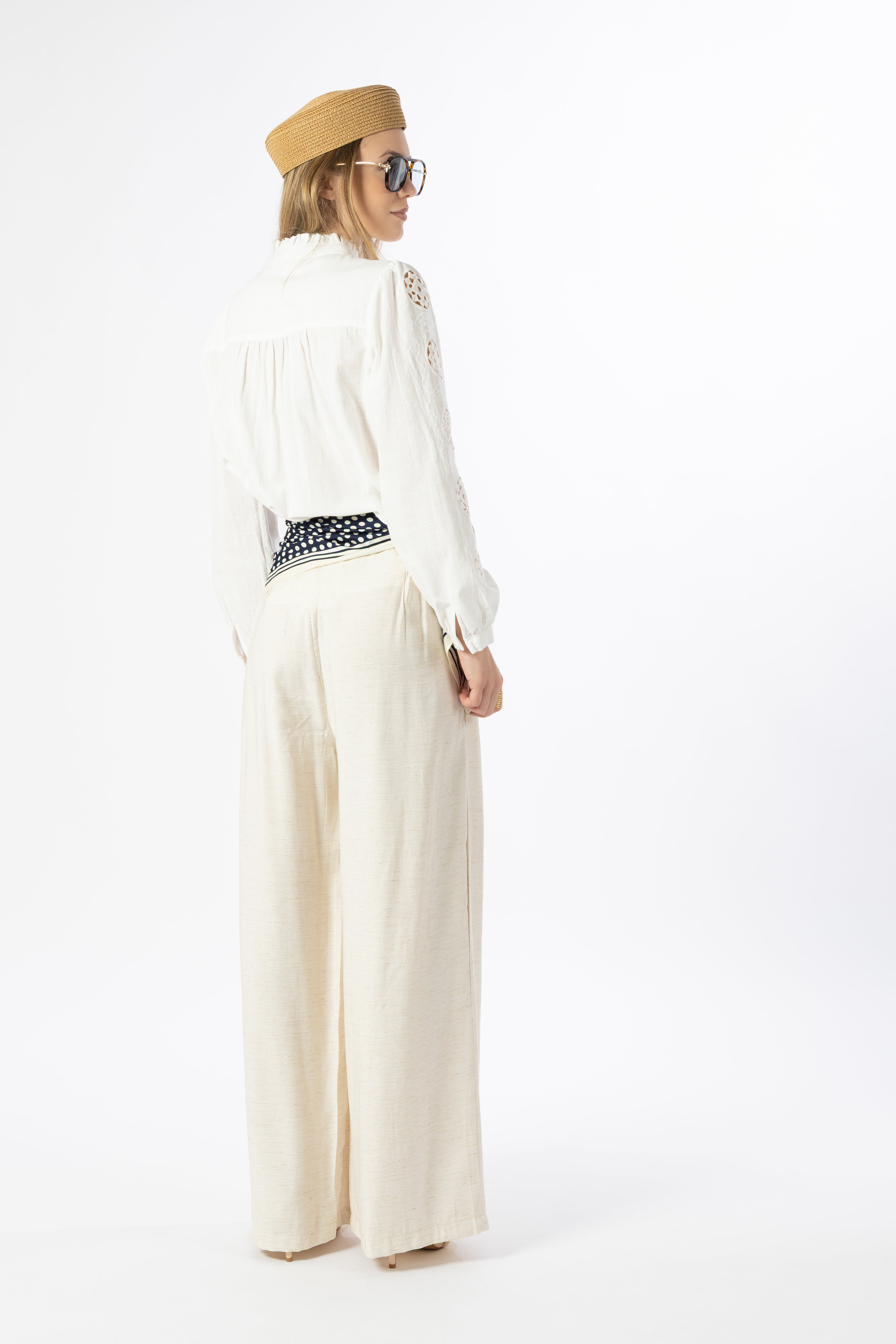 Pantalone lino panna