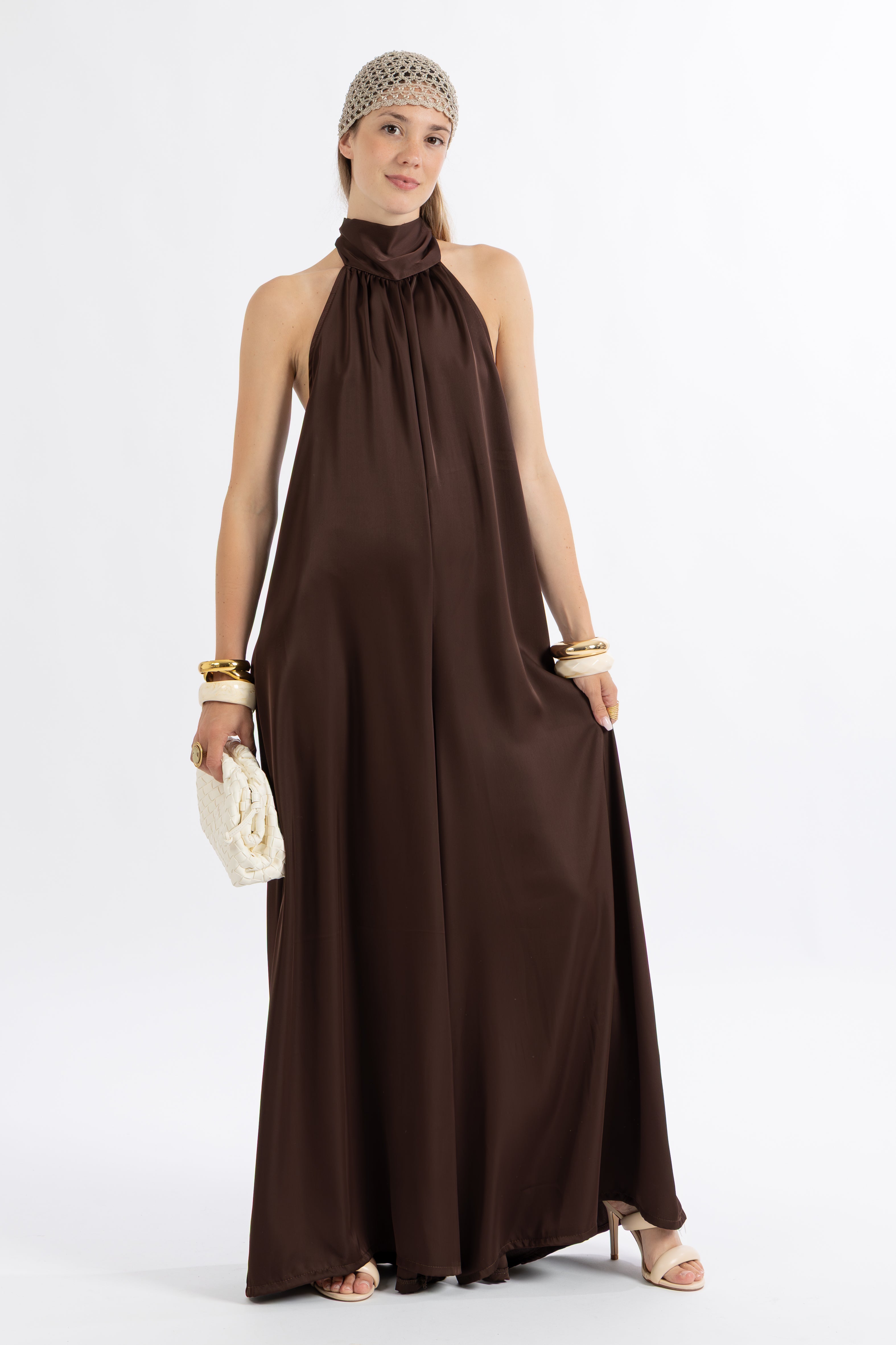 Jumpsuit raso cioccolato