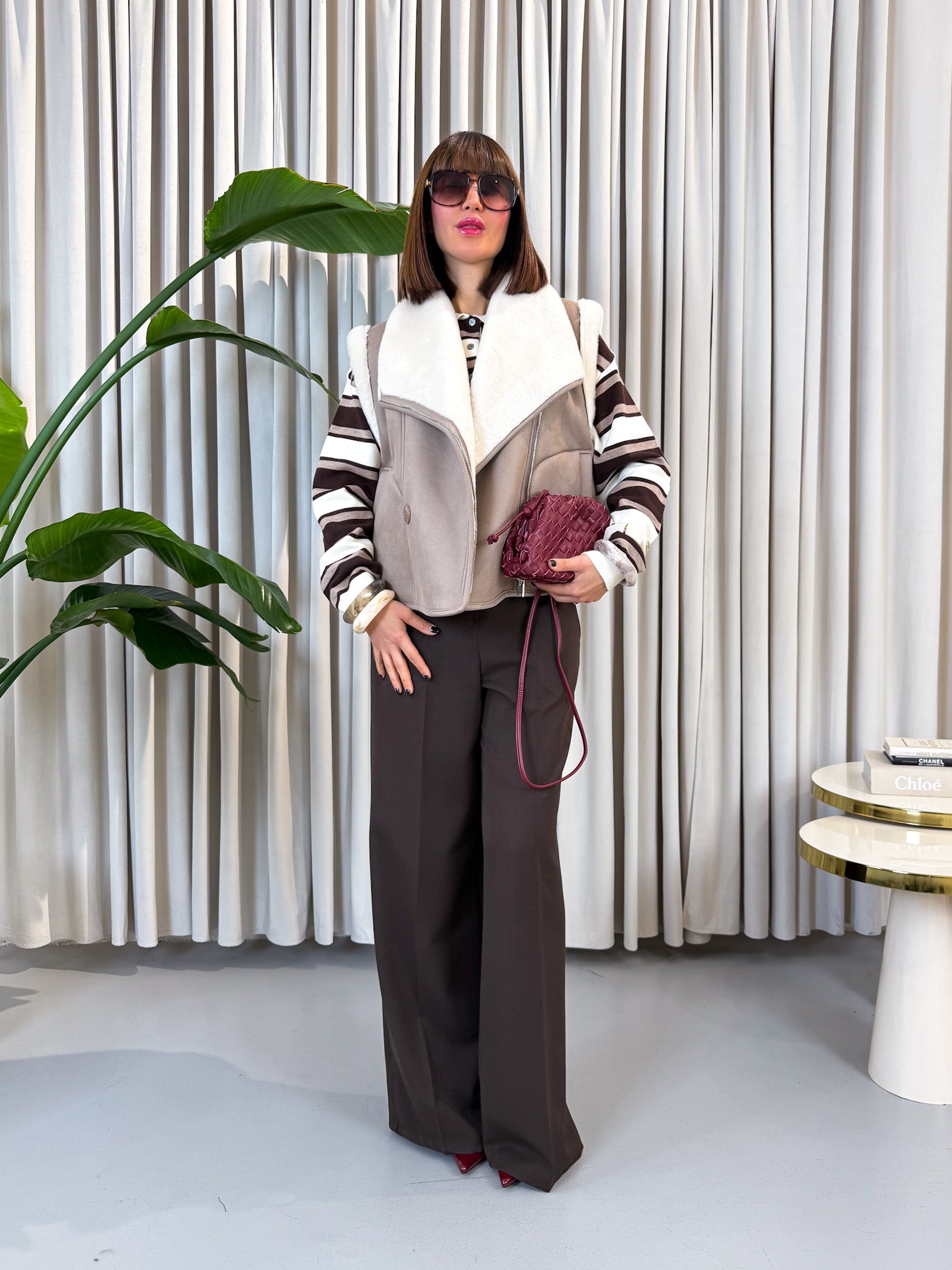 Gilet eco montone taupe