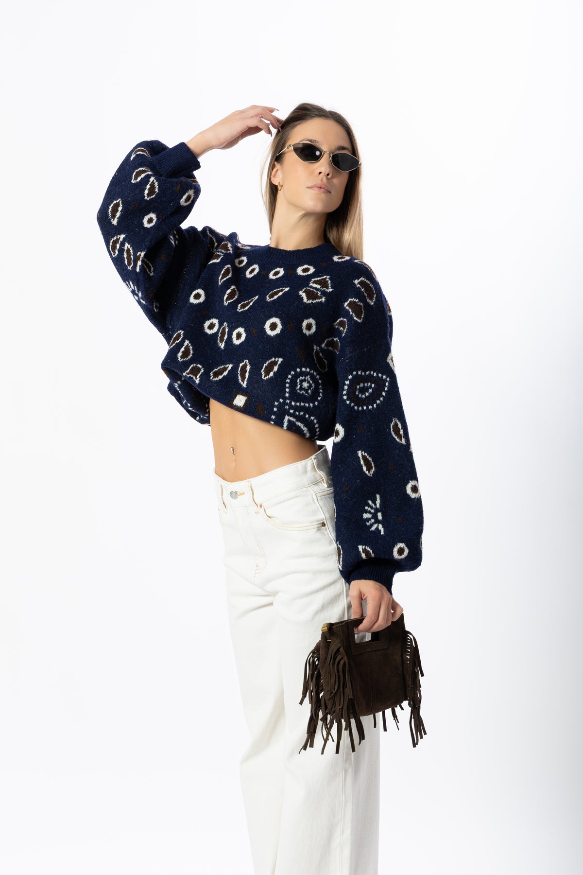 Pullover bandana blu