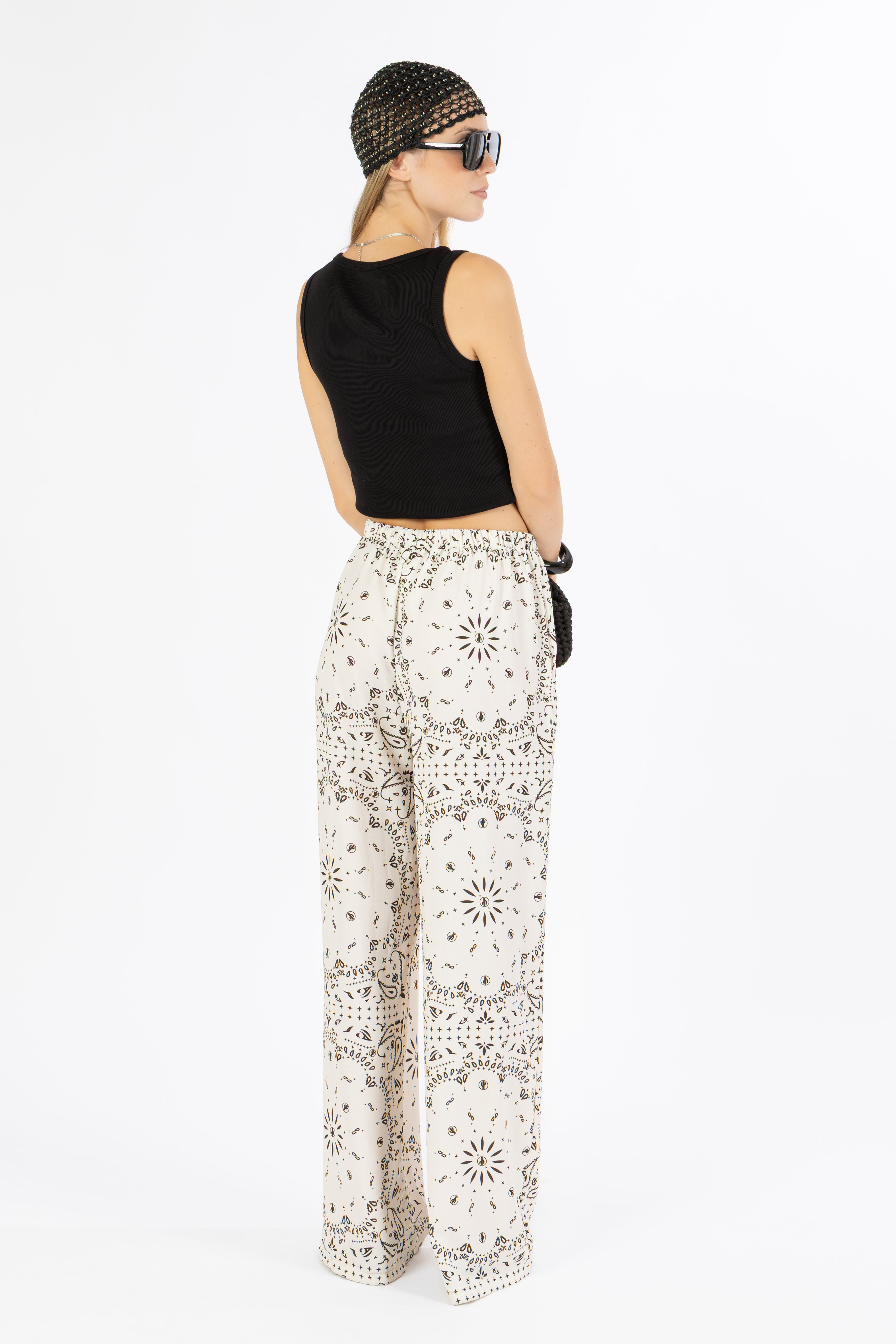 Pantalone bandana bianco