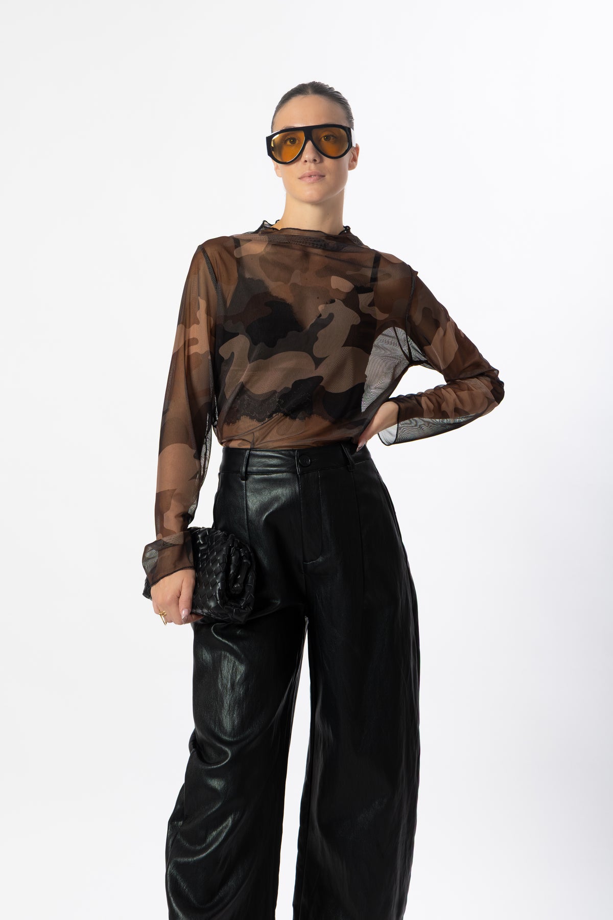 Maglia tulle camouflage