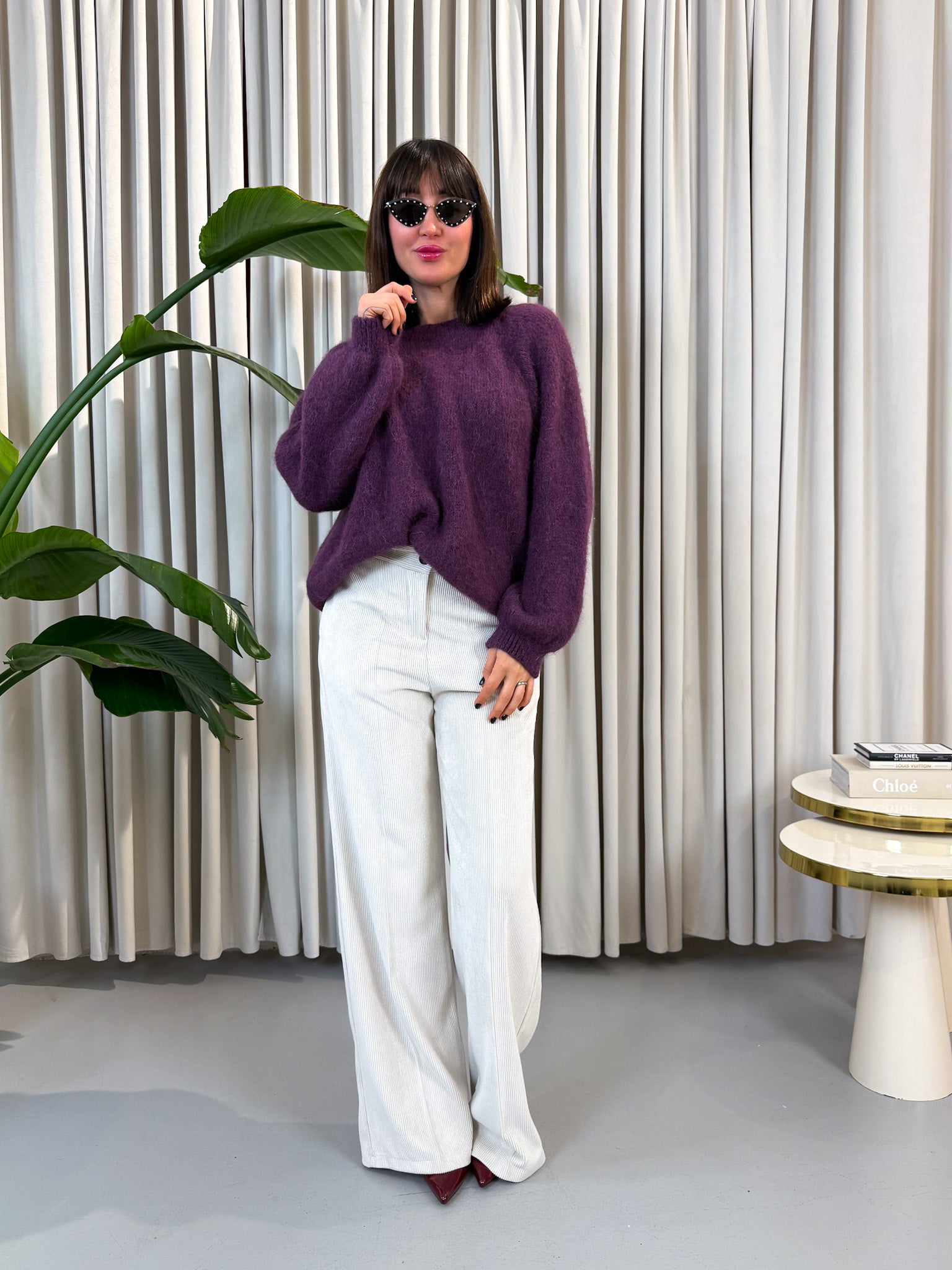 Maglione alpaca viola