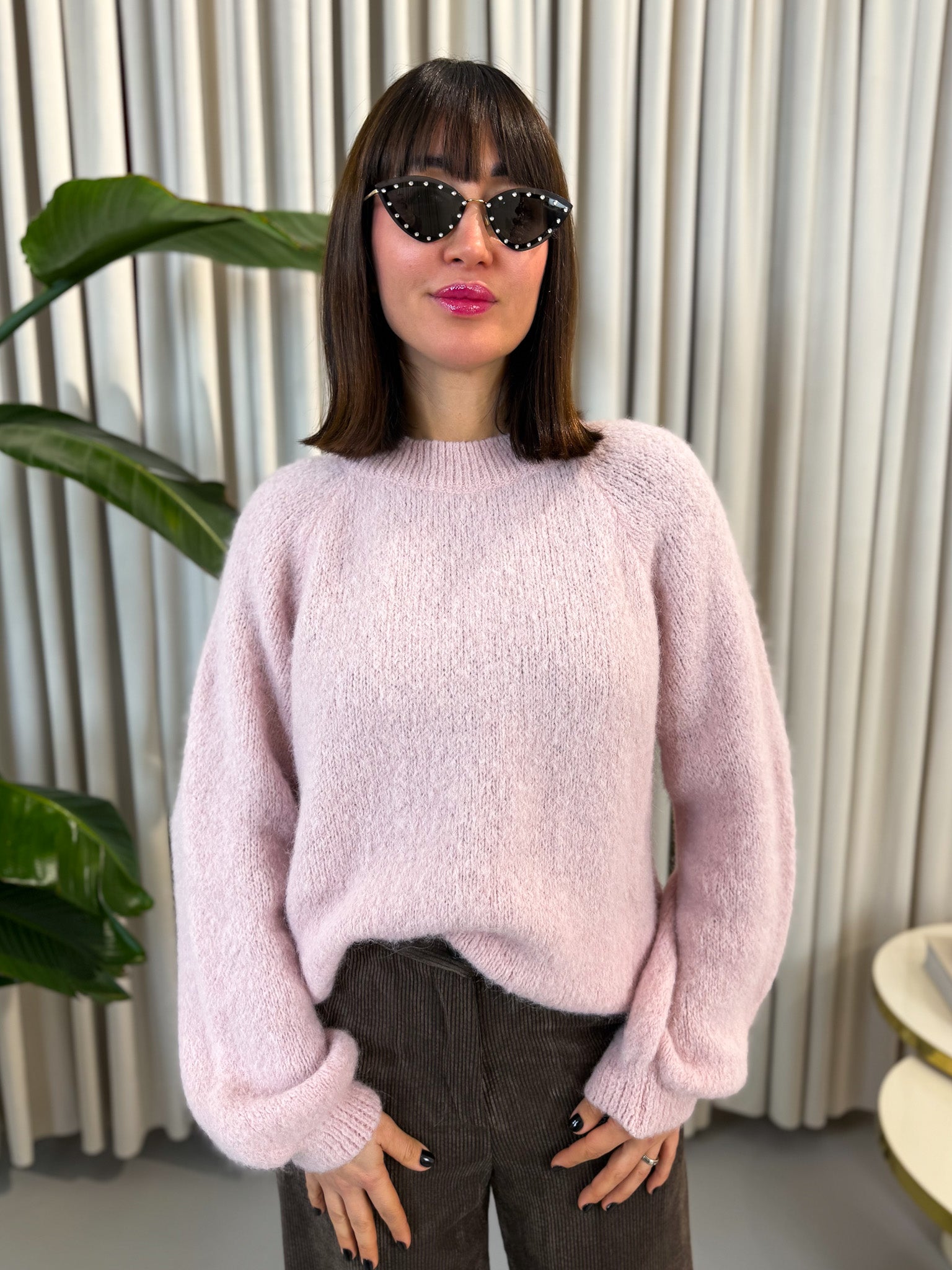 Maglione alpaca cipria