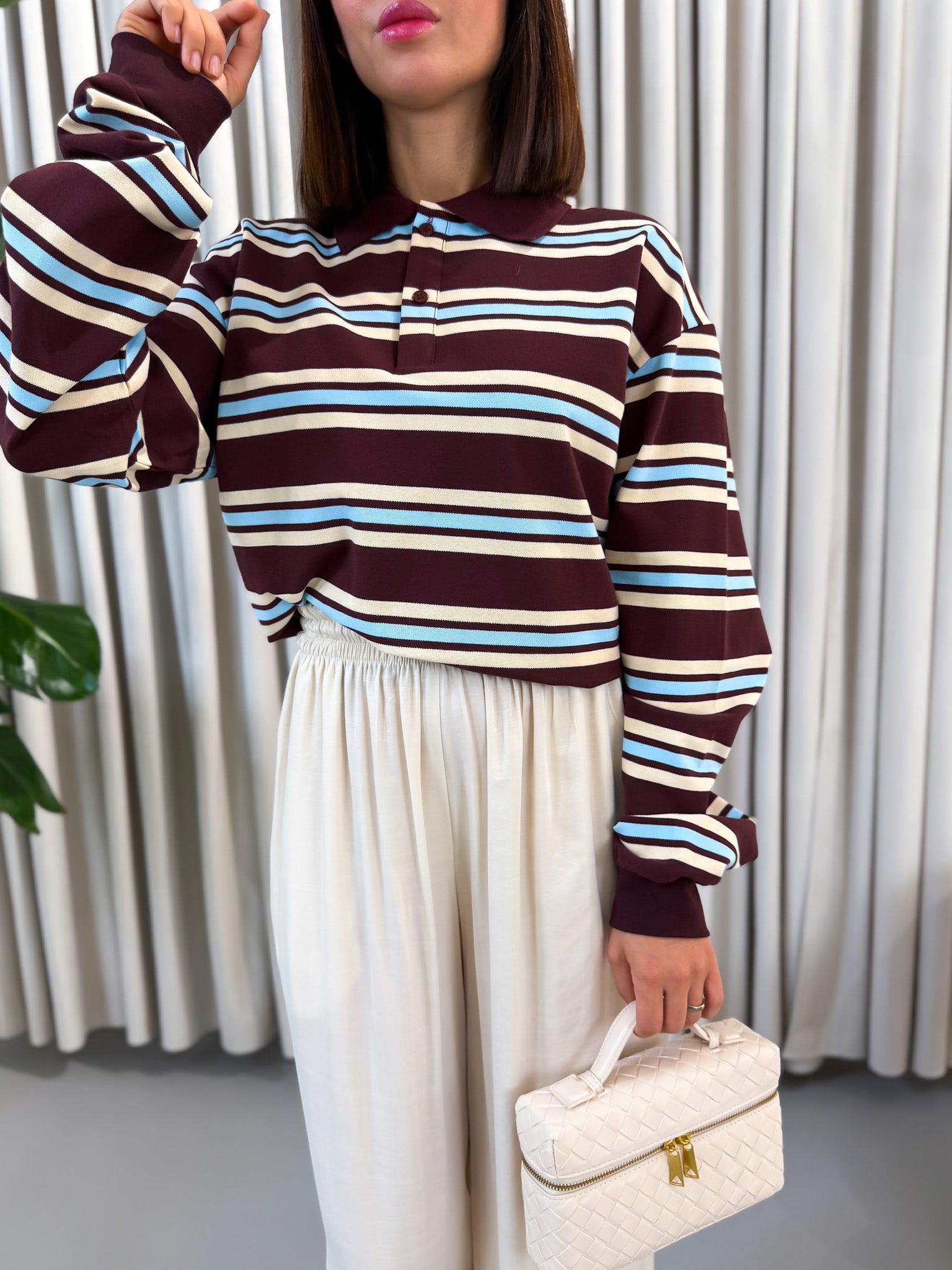 Polo bordeaux a righe