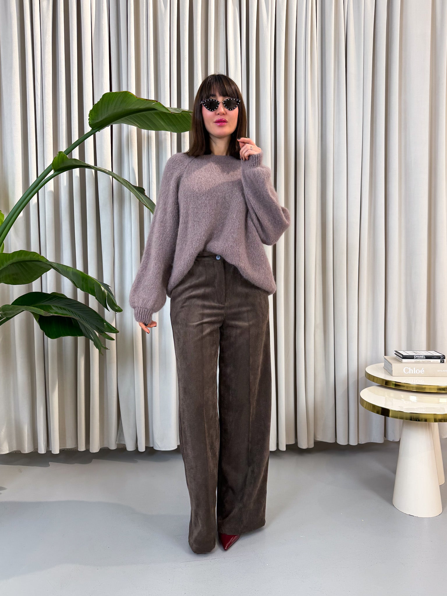 Maglione alpaca taupe