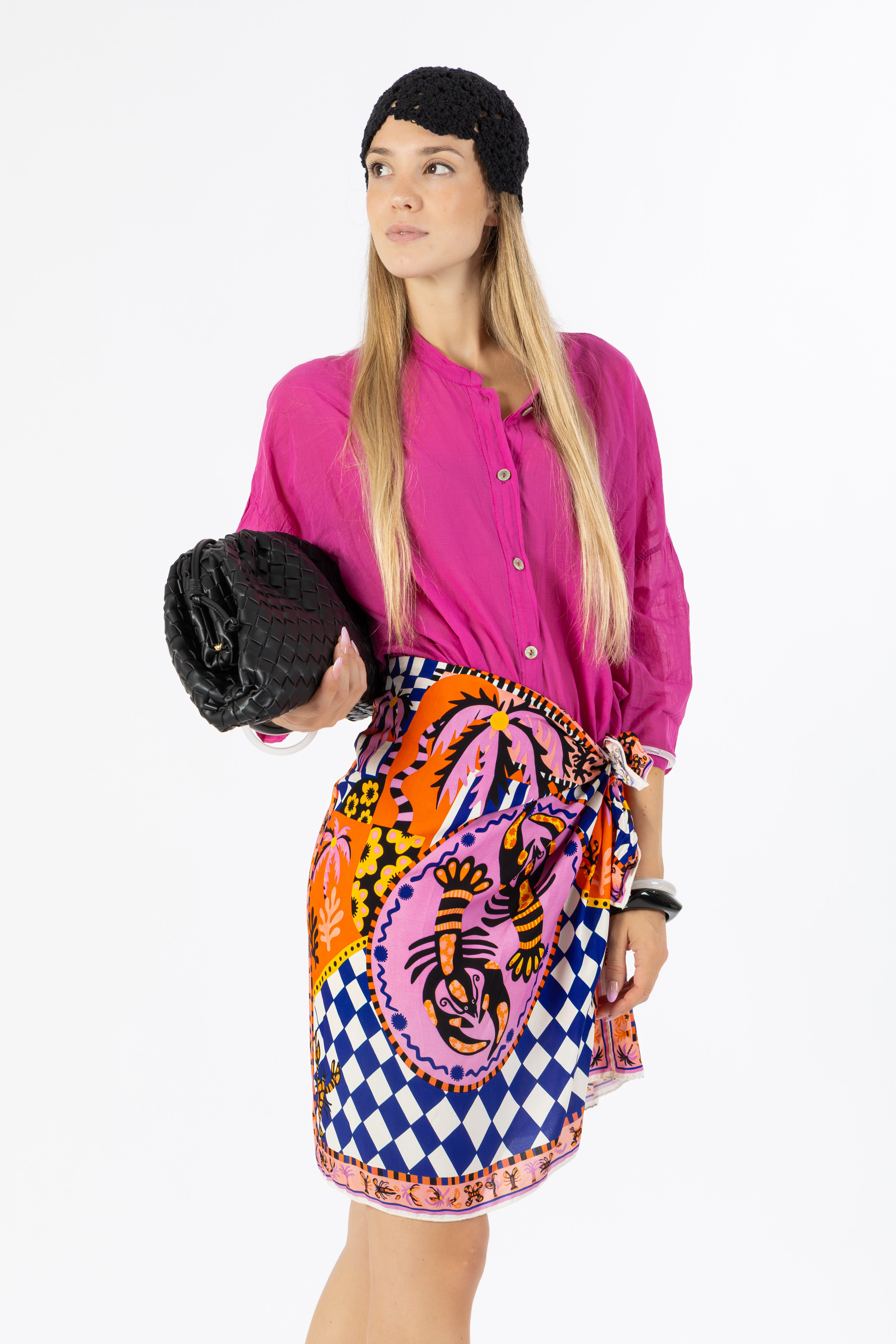 Camicia mussola ciclamino