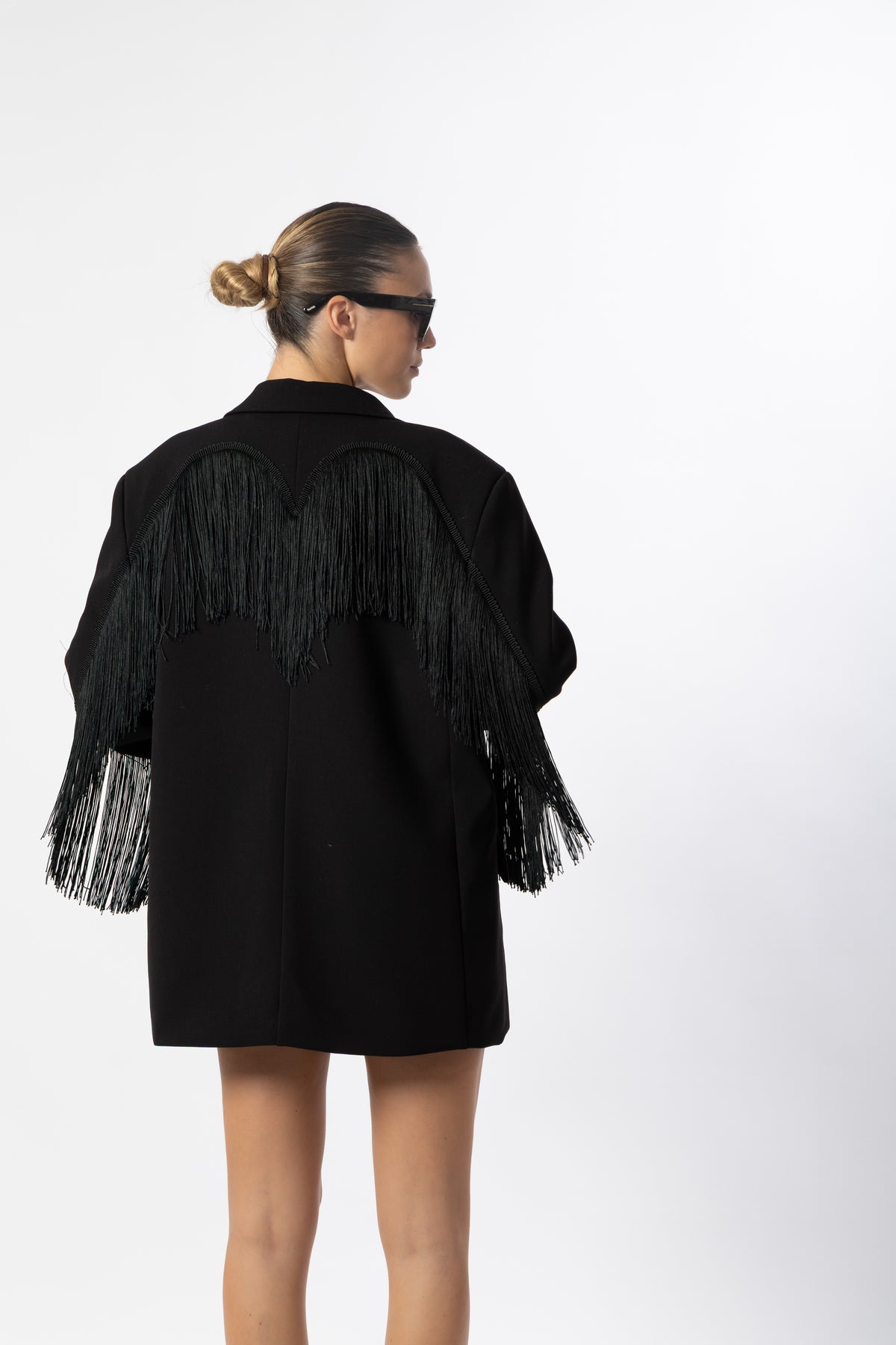 Blazer frange nero