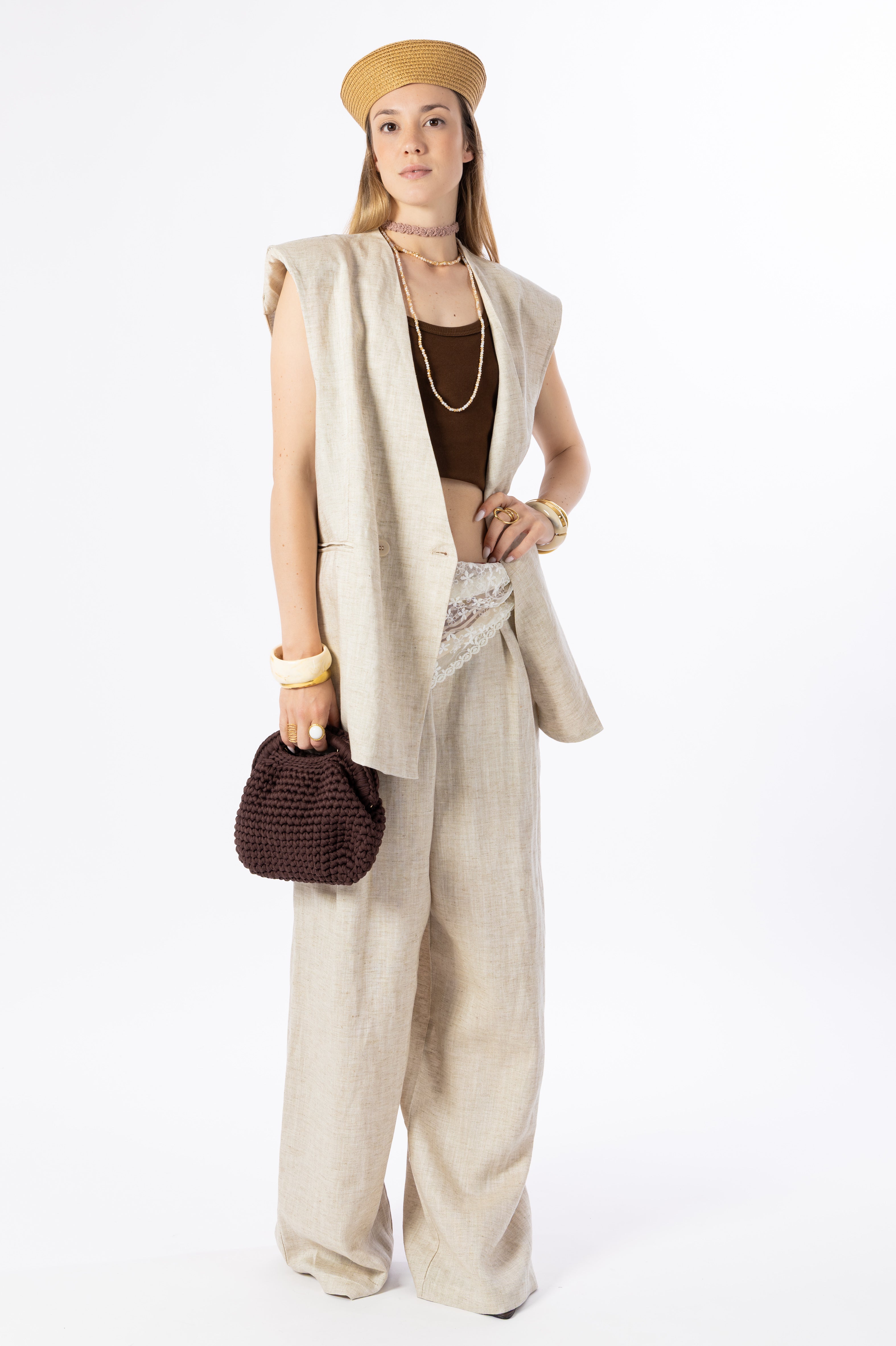 Pantalone misto lino