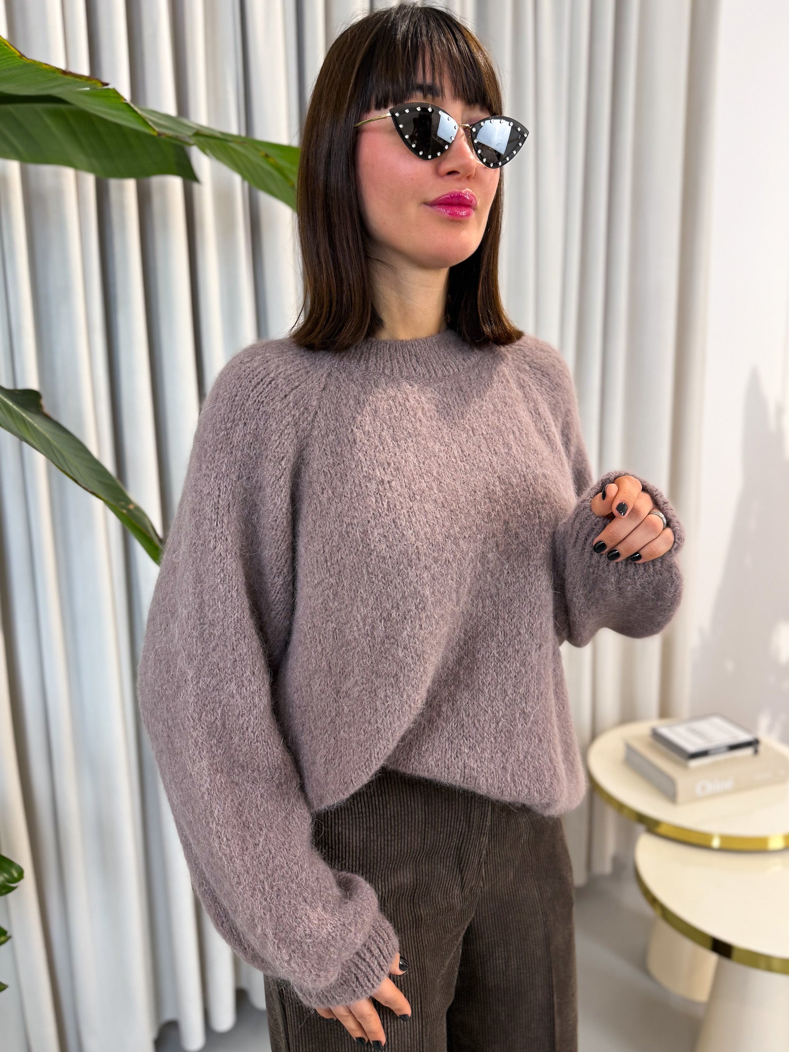 Maglione alpaca taupe