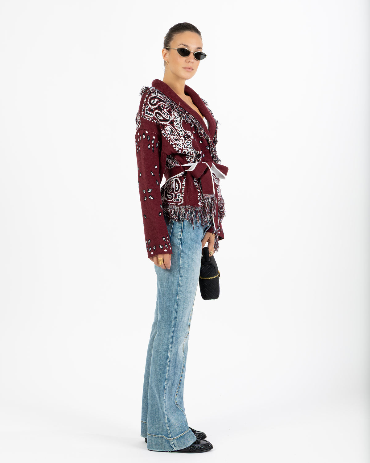 Cardigan bandana corto bordeaux
