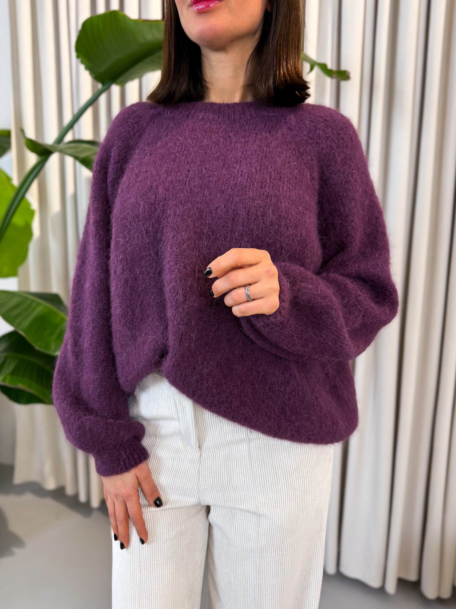 Maglione alpaca viola