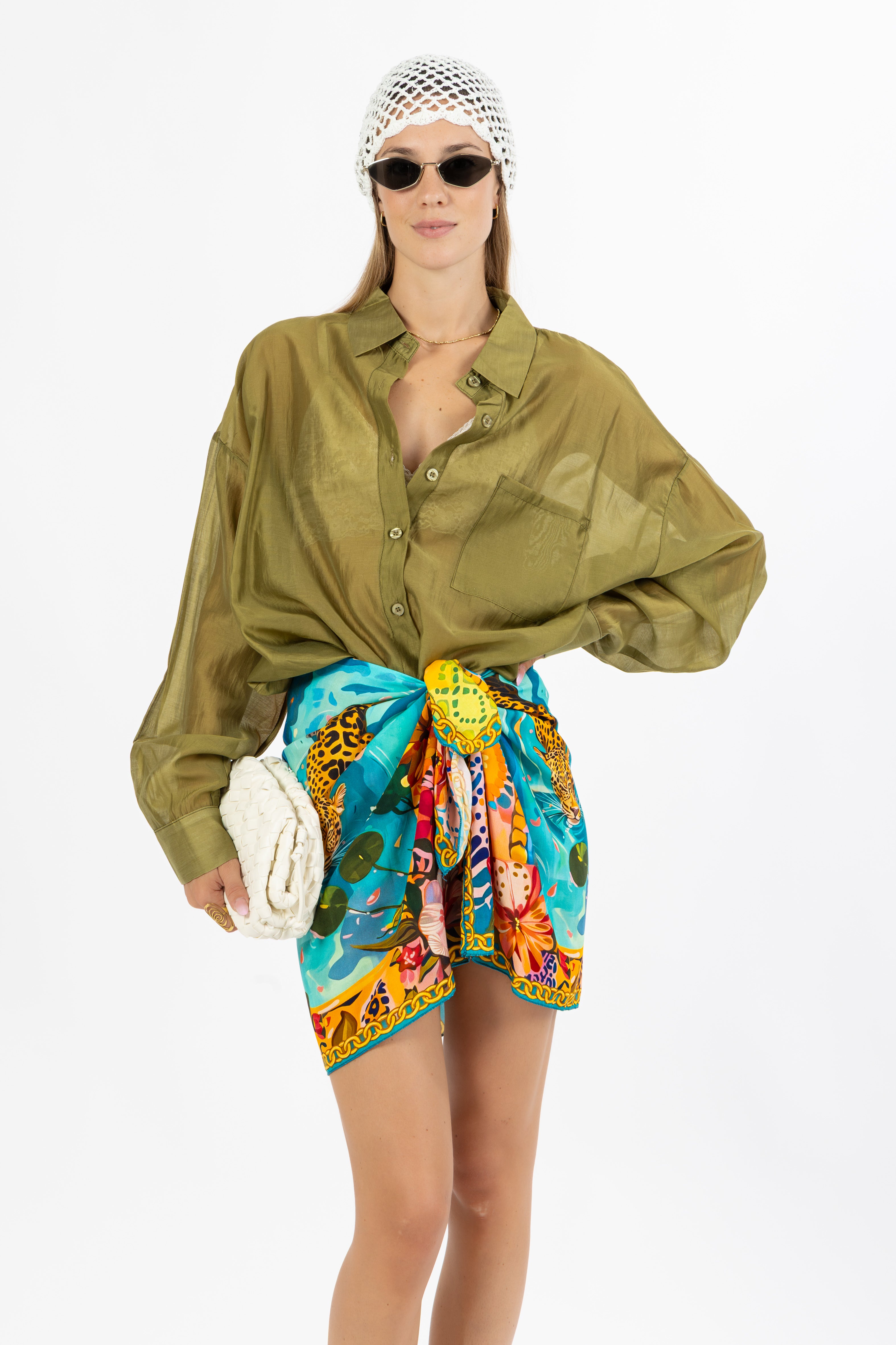 Camicia mussola oliva